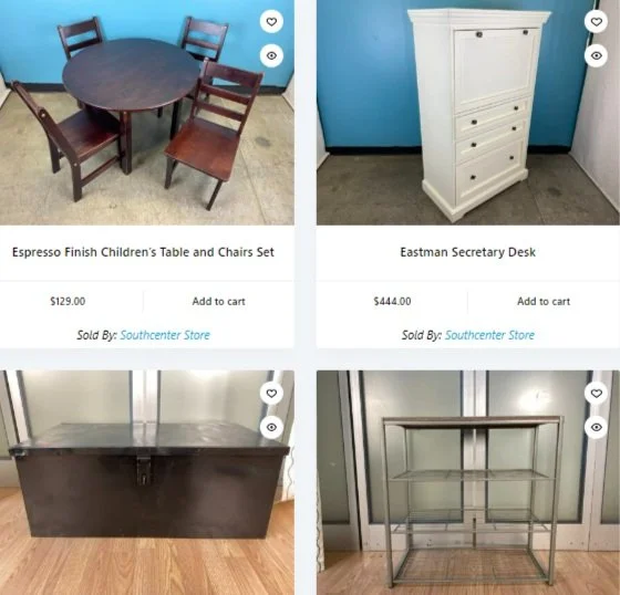 Different store items of a Habitat online shop