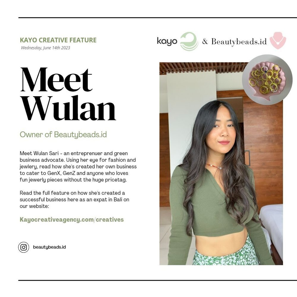 Meet Wulan Sari - an entreprenuer and green business advocate. Using her eye for fashion and jewlery, read how she's created her own business to cater to GenX and GenZ. 
---

#woman #business #entrepreneur #jewerly #owned #seller #genz #indonesia #sa