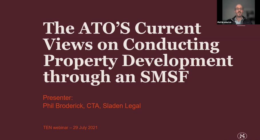 The ATO's Current views on conducting property Development through an SMSF