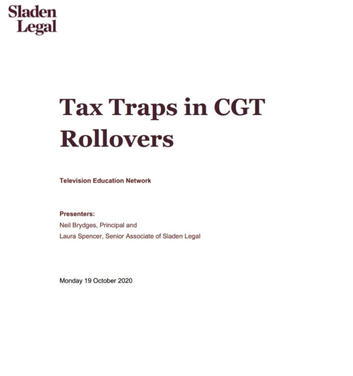 Tax Traps in CGT Rollovers