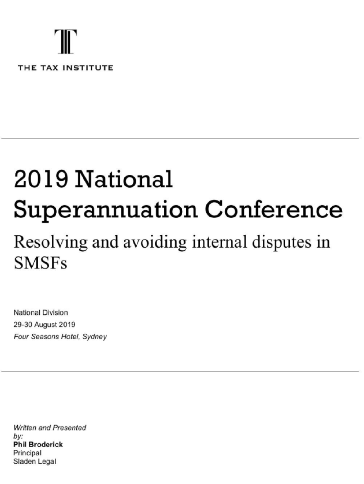 Resolving and avoiding internal disputes in SMSFs