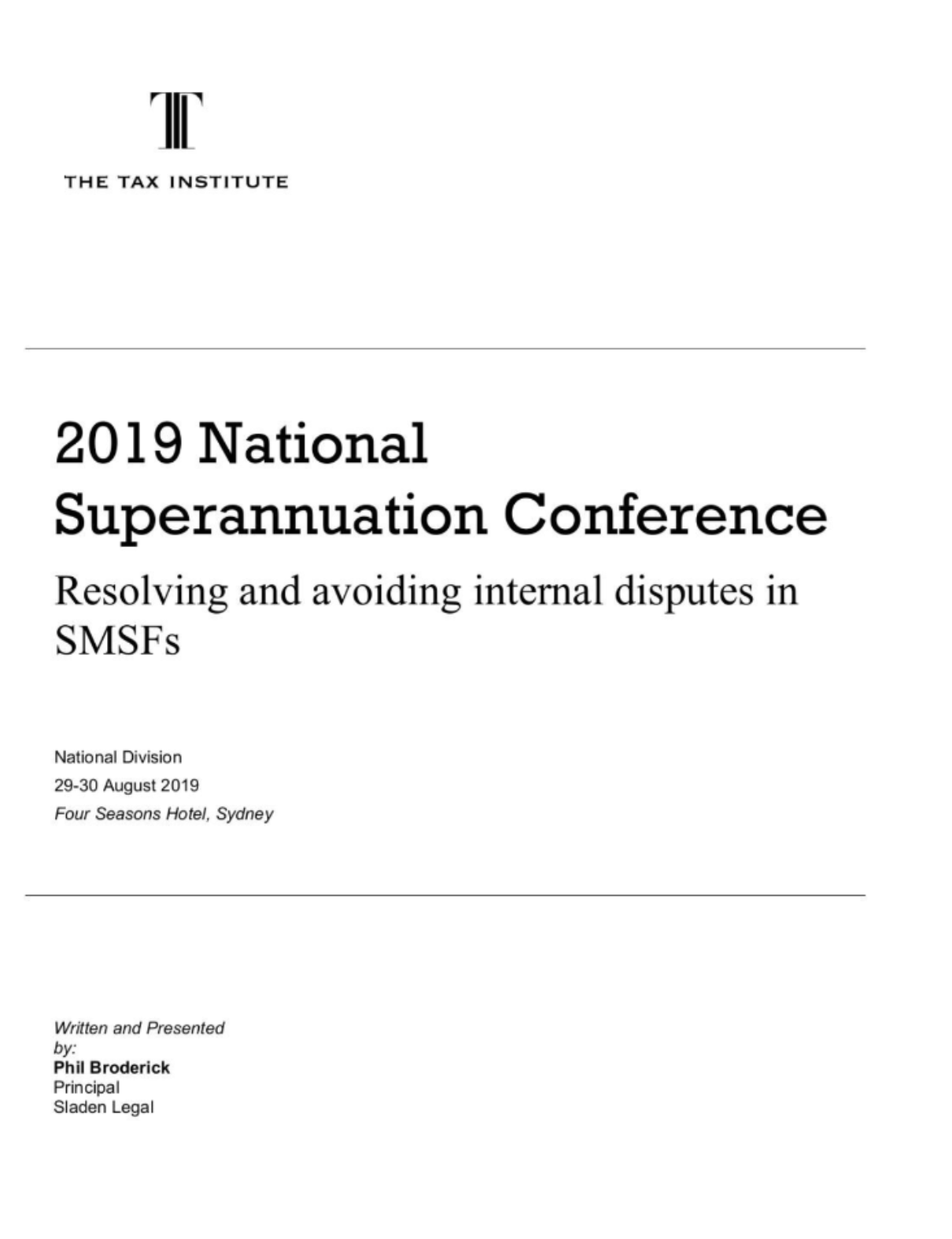 Resolving and avoiding internal disputes in SMSFs