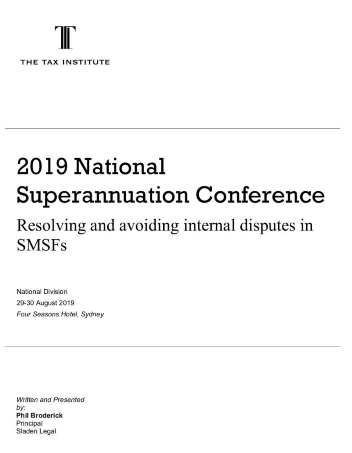 Resolving and avoiding internal disputes in SMSFs