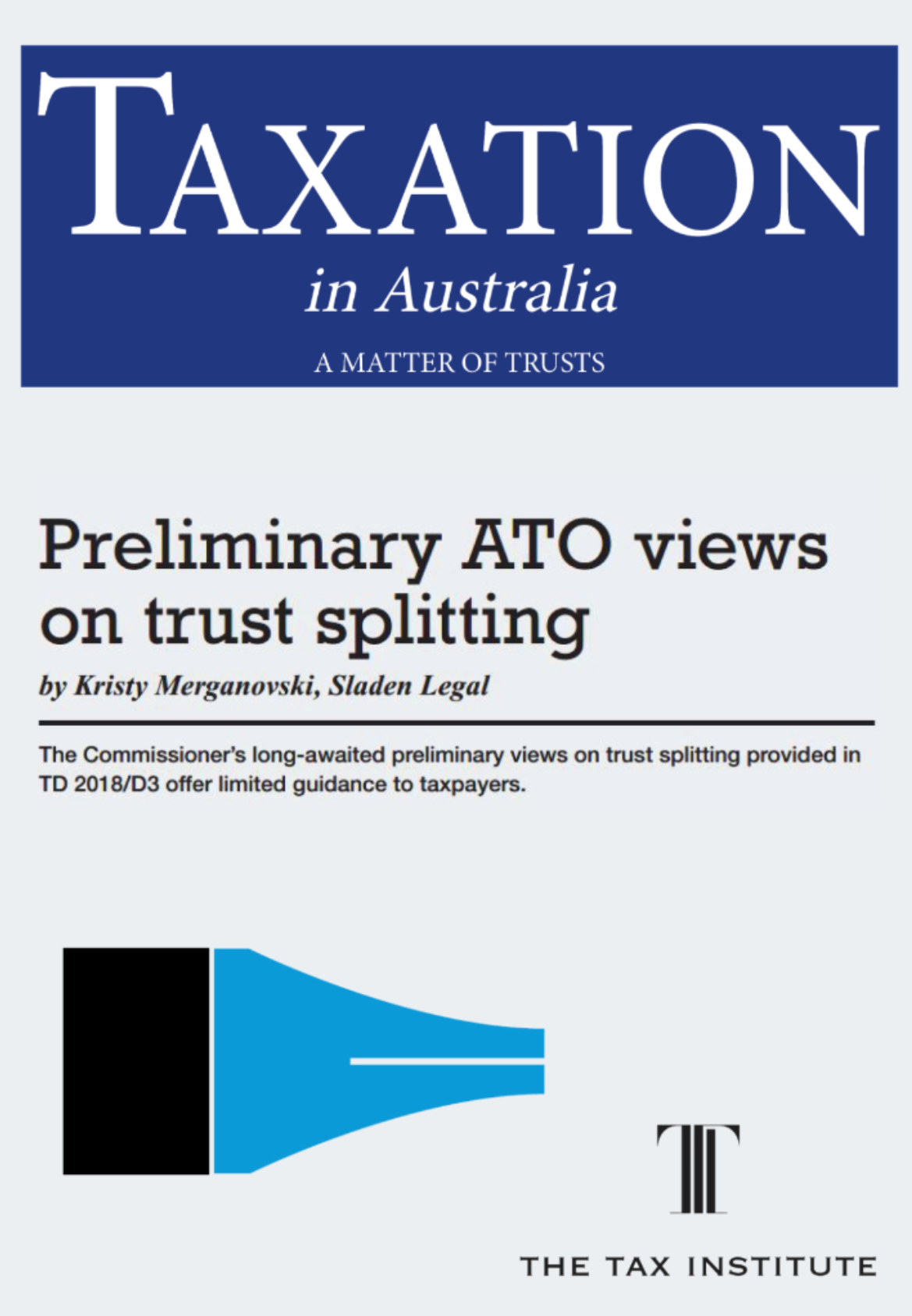 Preliminary ATO views on trust splitting 