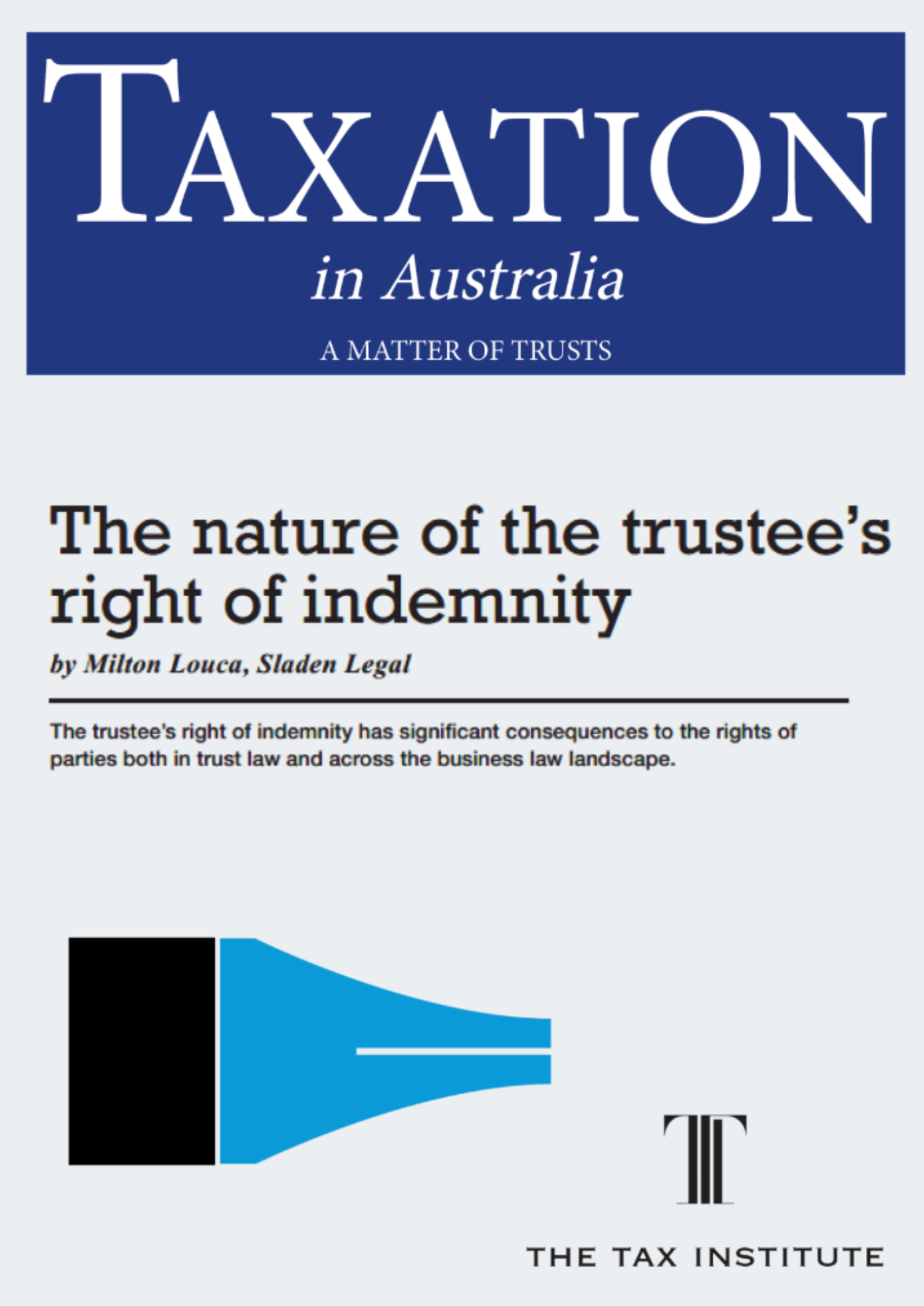 The nature of the trustee’s right of indemnity