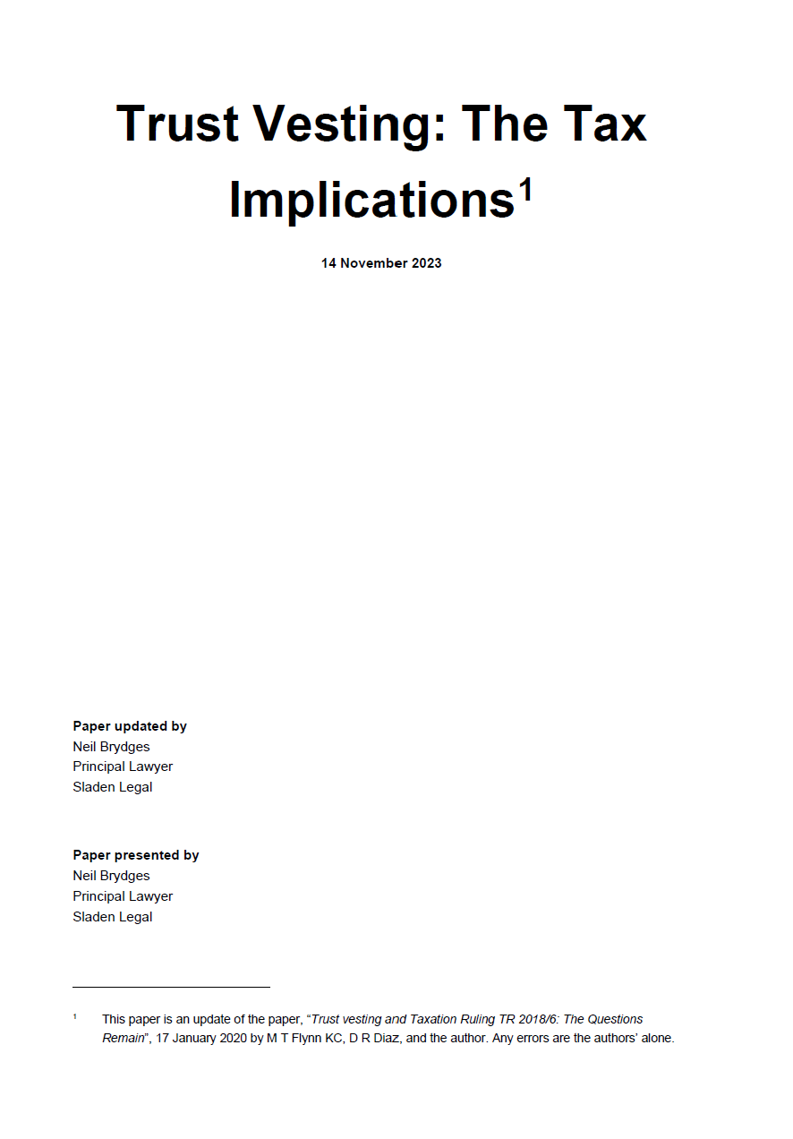 Trust Vesting: The Tax Implications