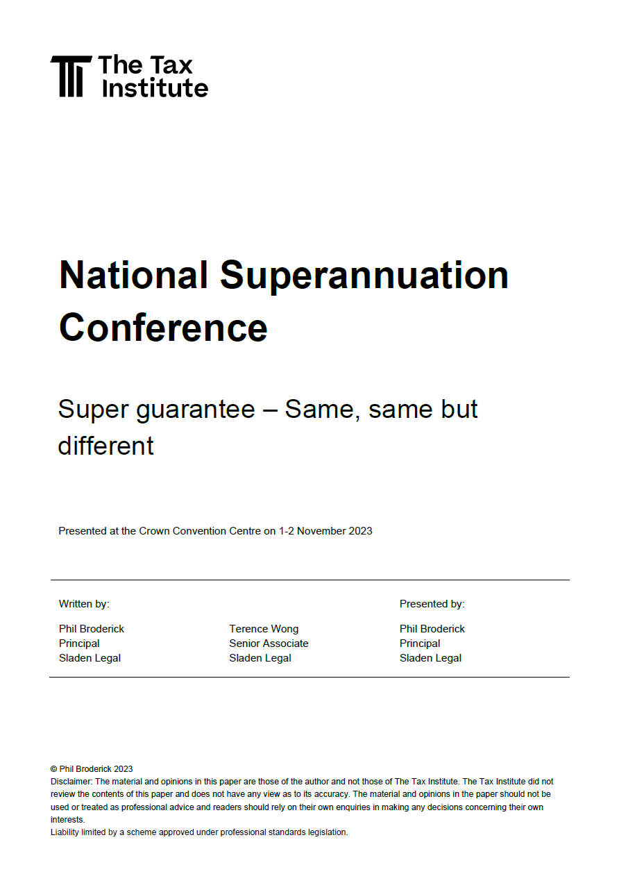 Super guarantee – Same, same but different