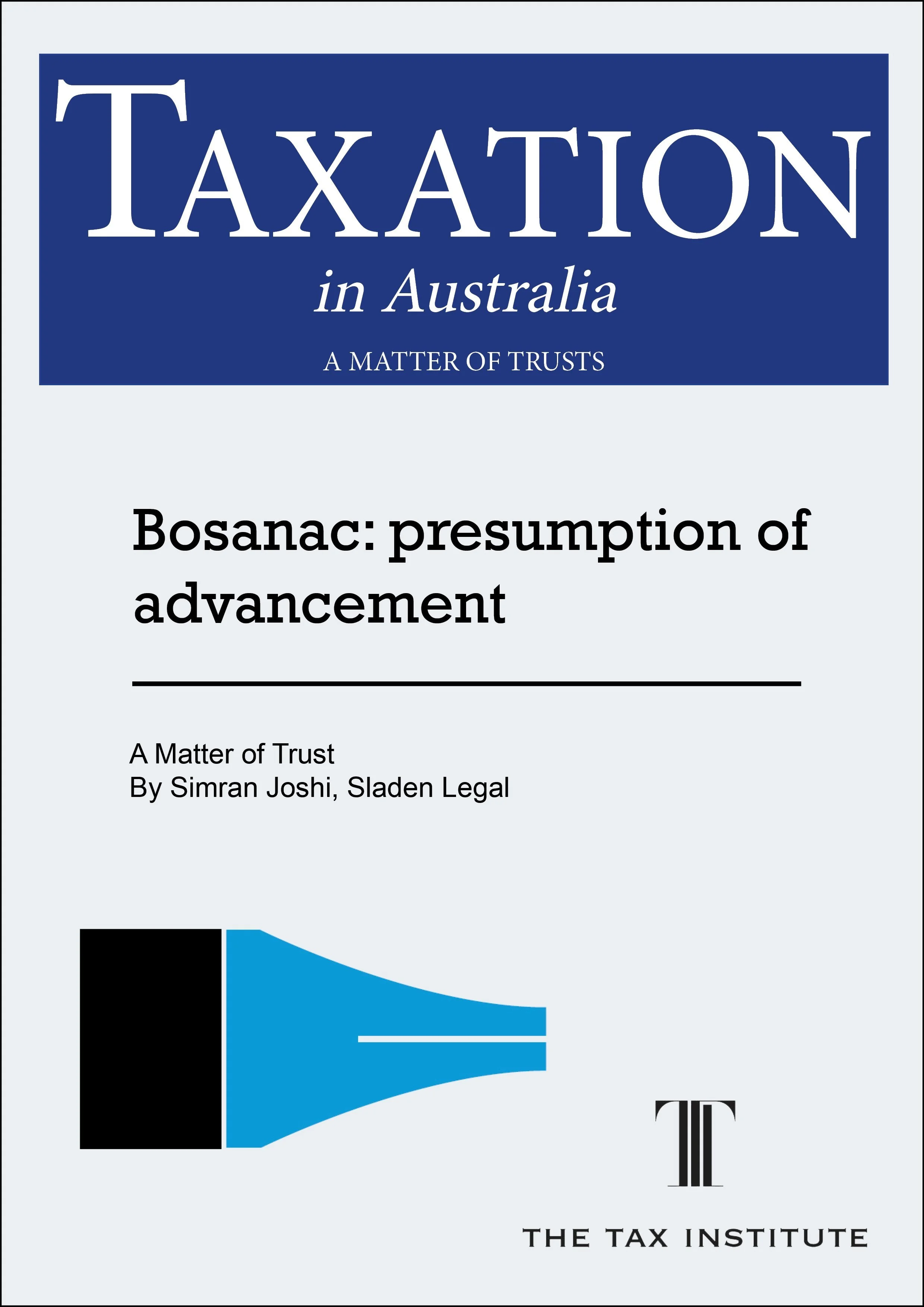 Bosanac: presumption of advancement