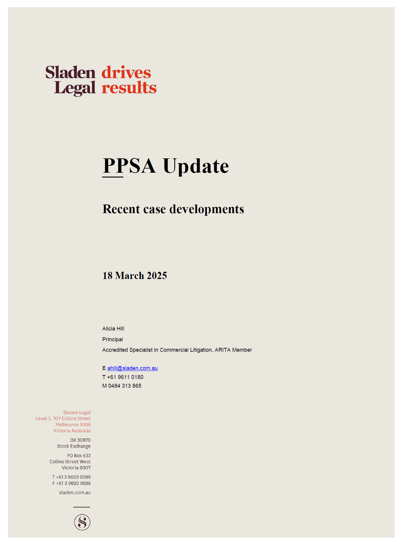 PPSA Update Recent case developments