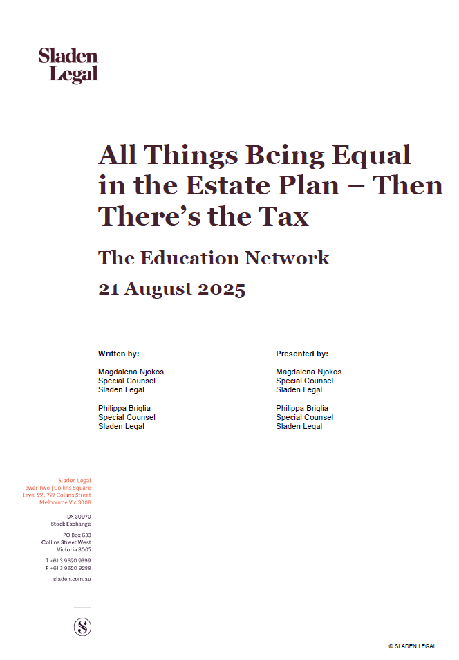 All Things Being Equal in the Estate Plan – Then There’s the Tax