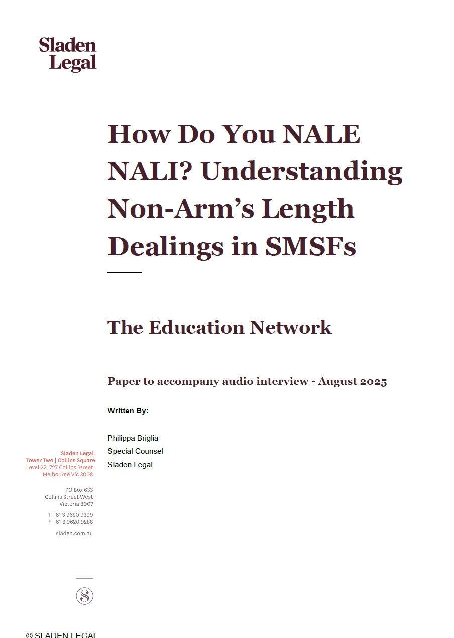 How Do You NALE NALI? Understanding Non-Arm’s Length Dealings in SMSFs
