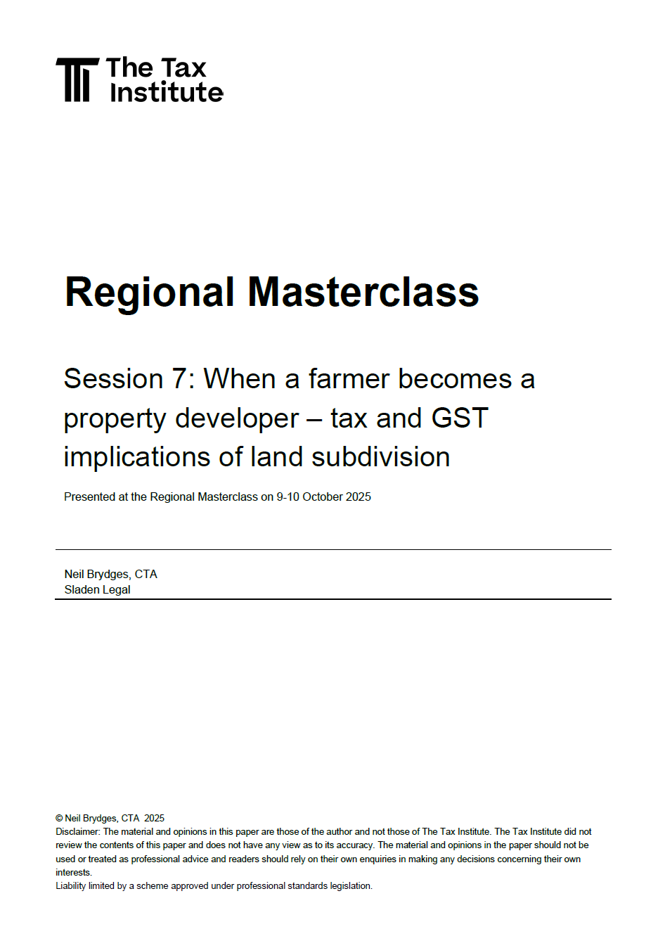 When a farmer becomes a property developer – tax and GST implications of land subdivision