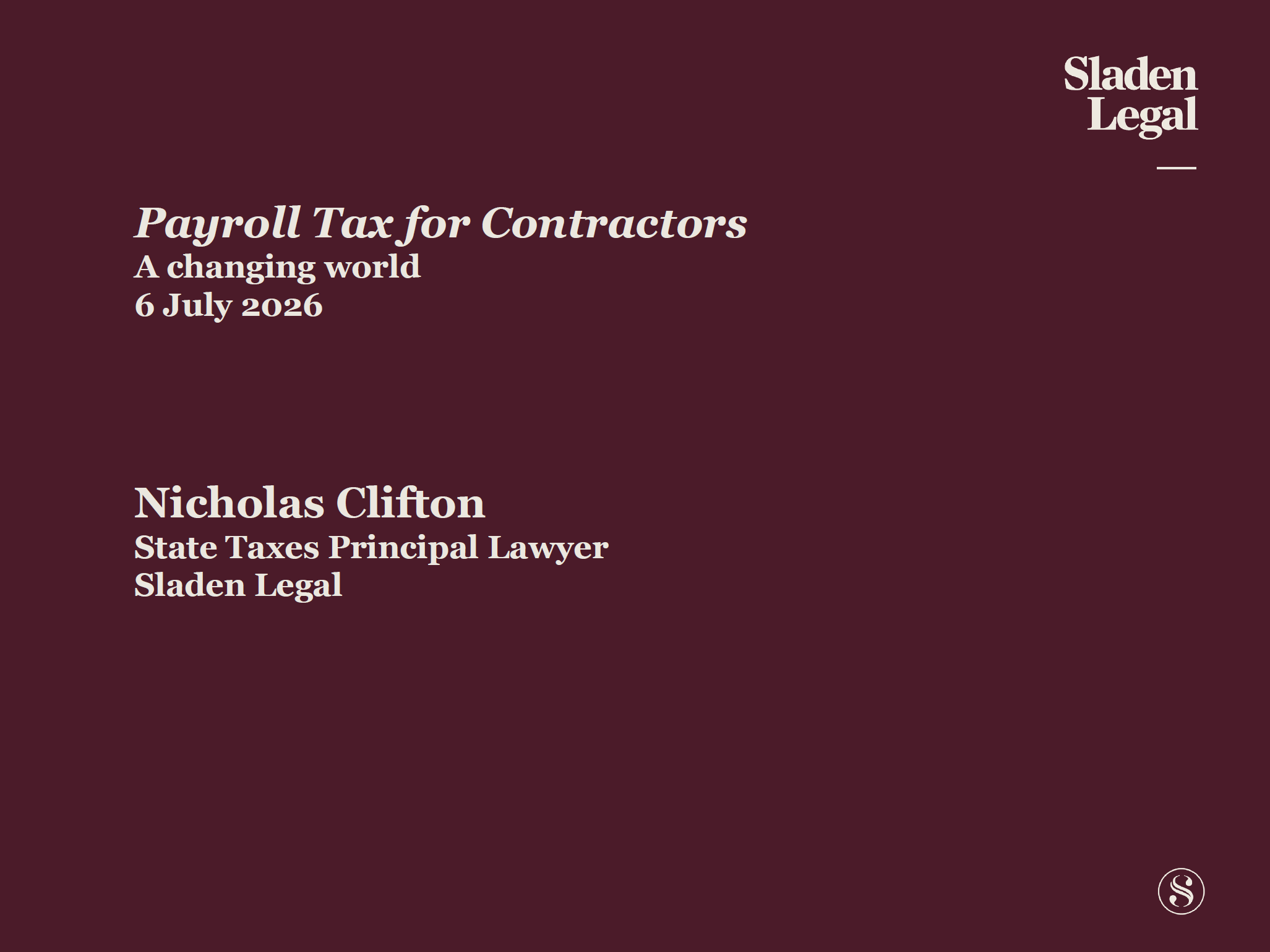 Payroll Tax for Contractors - A changing world