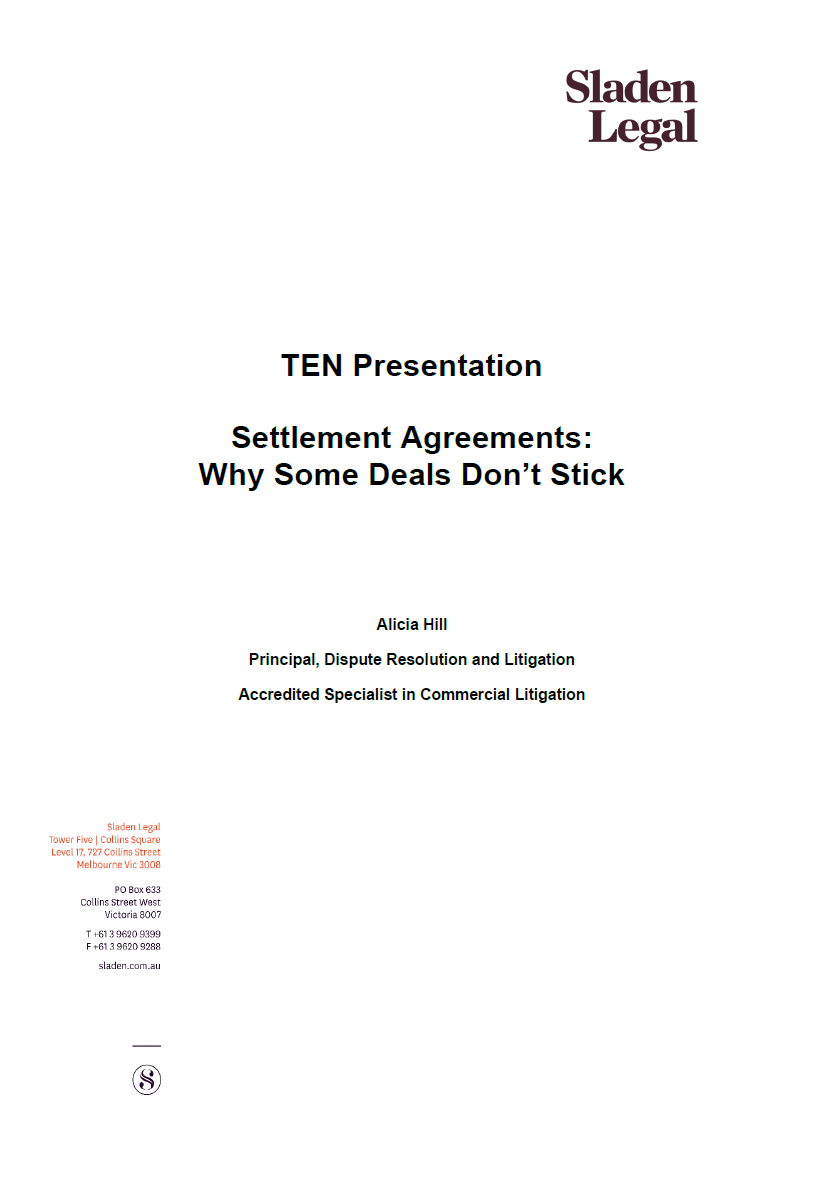 Settlement Agreements: Why Some Deals Don’t Stick
