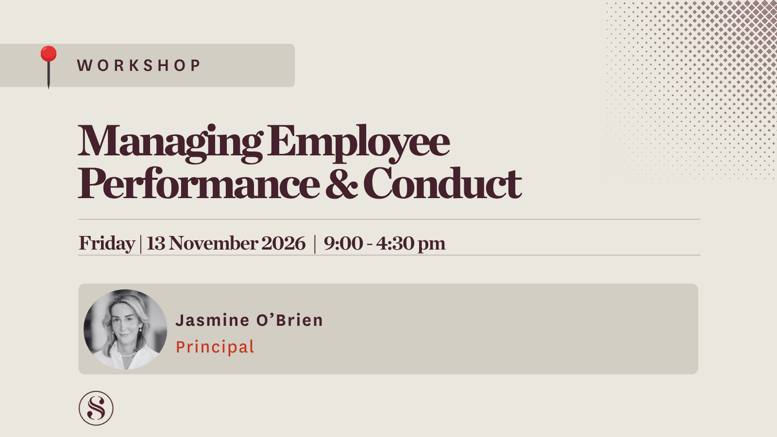 Managing employee performance and conduct - 13 November 2026