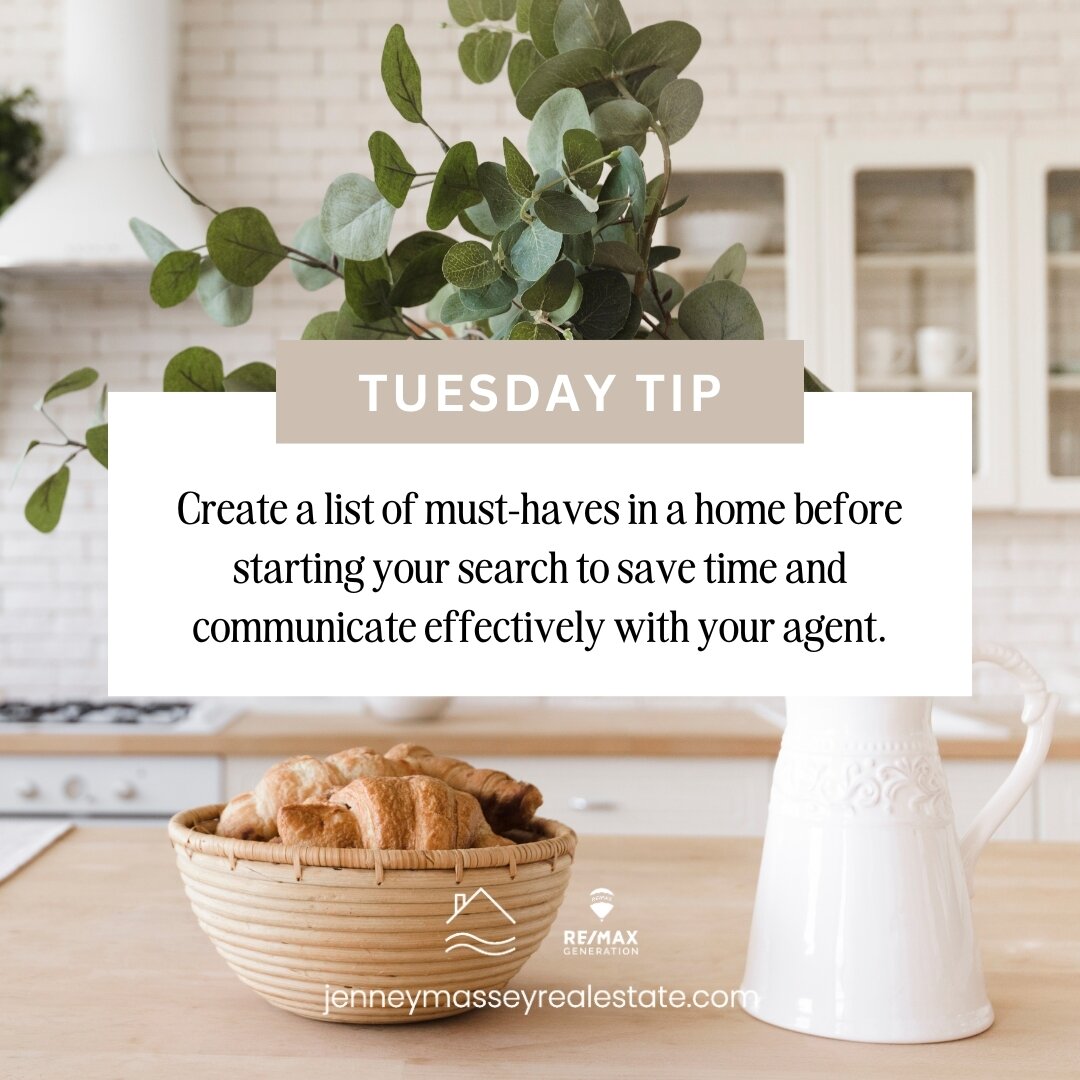 📢 Tuesday Tip: House hunting made easy! 🏠 Before you start your search, create a must-have list to help you find your dream home with ease. From location and square footage to number of bedrooms and bathrooms, prioritize your top features to commun