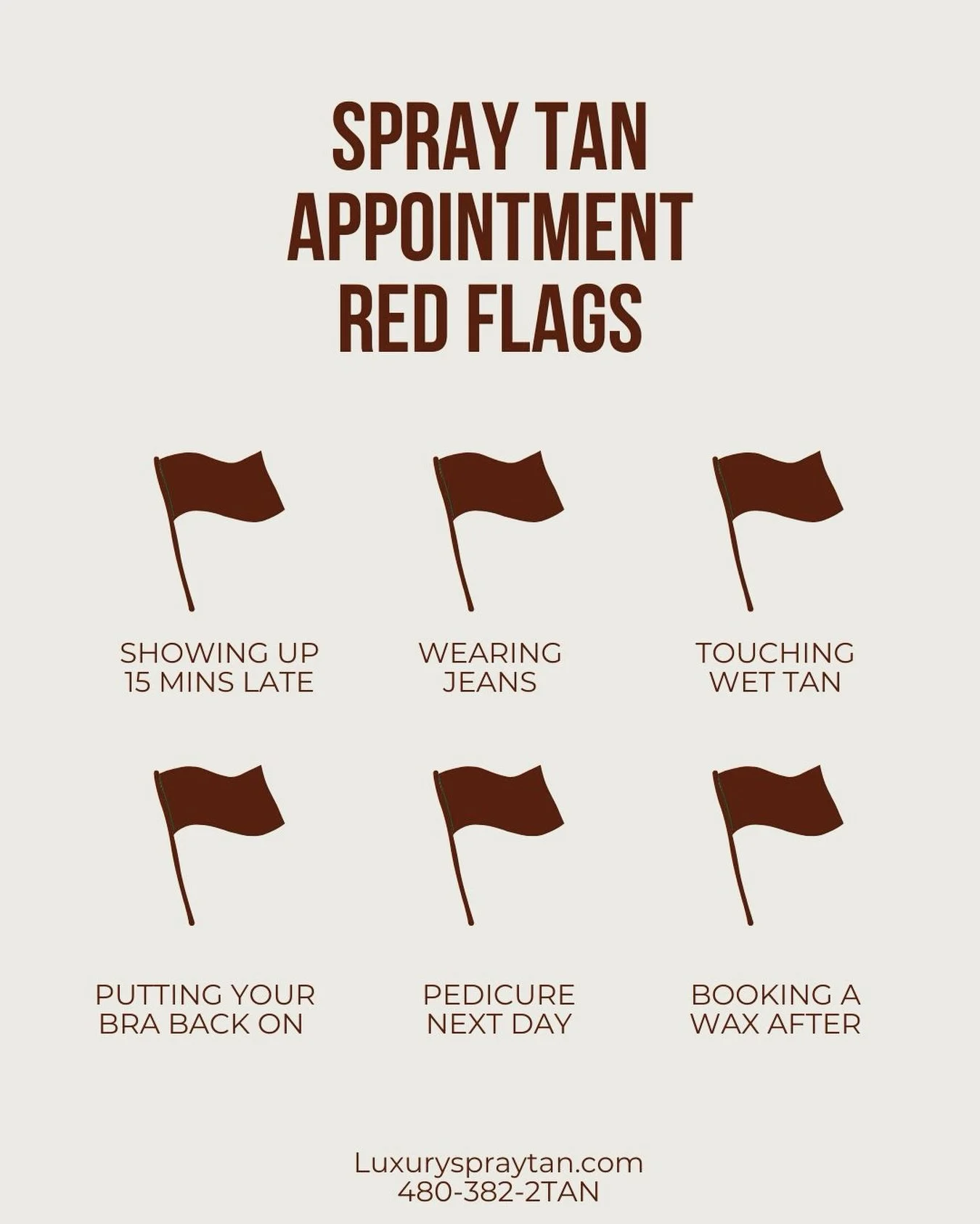 Your spray tan is an investment in your glow  treat it right and it will look flawless for days. 

At Luxury Spray Tan, we guide you through every step so your tan looks natural, even, and photo-ready. Do it the right way and get that glow you want! 