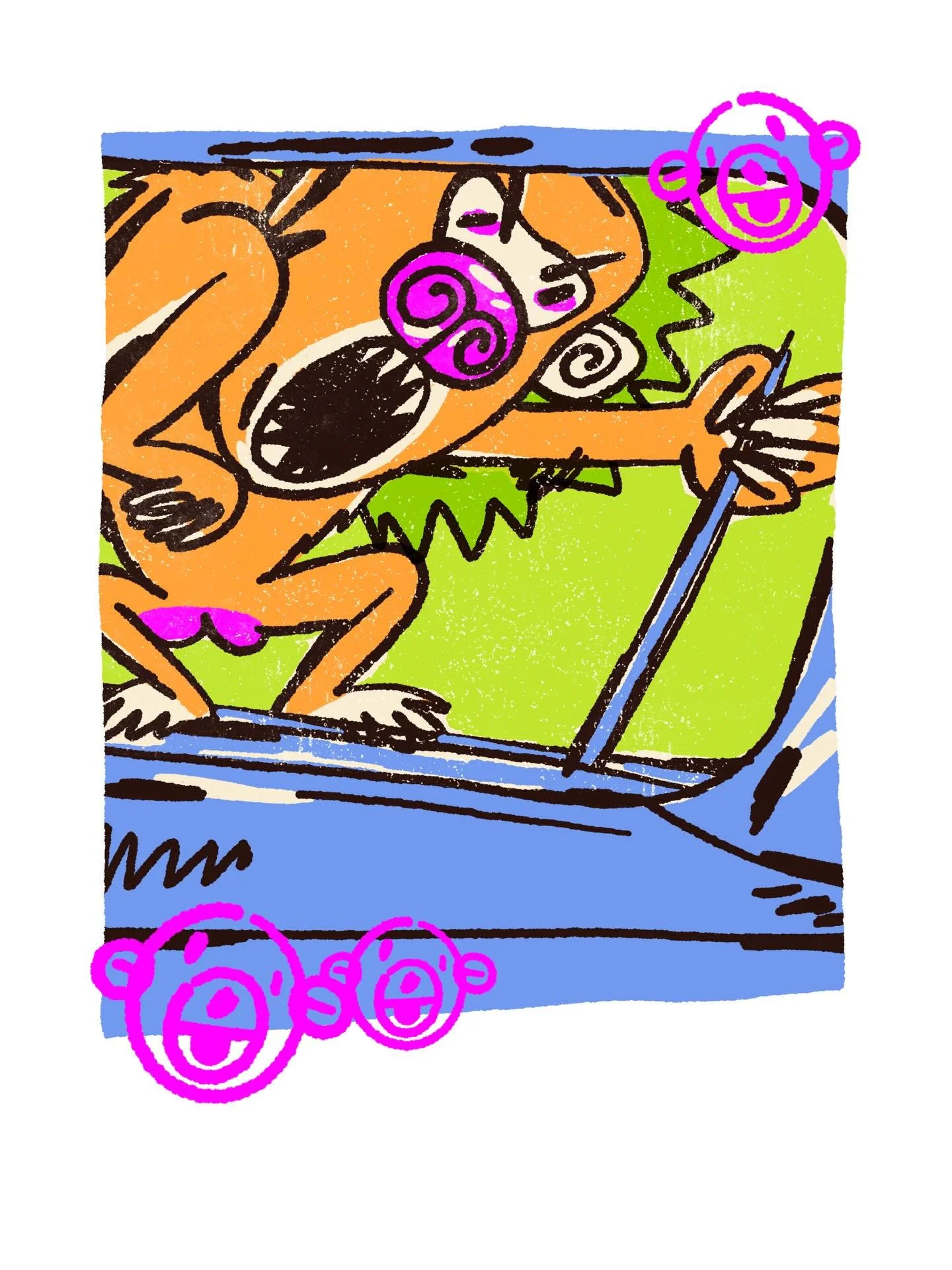 Day 9: POV a baboon is fucking up your mom&rsquo;s windshield wiper while you&rsquo;re trapped inside the car at the African Lion Safari. #gowild! #watzavhaunts