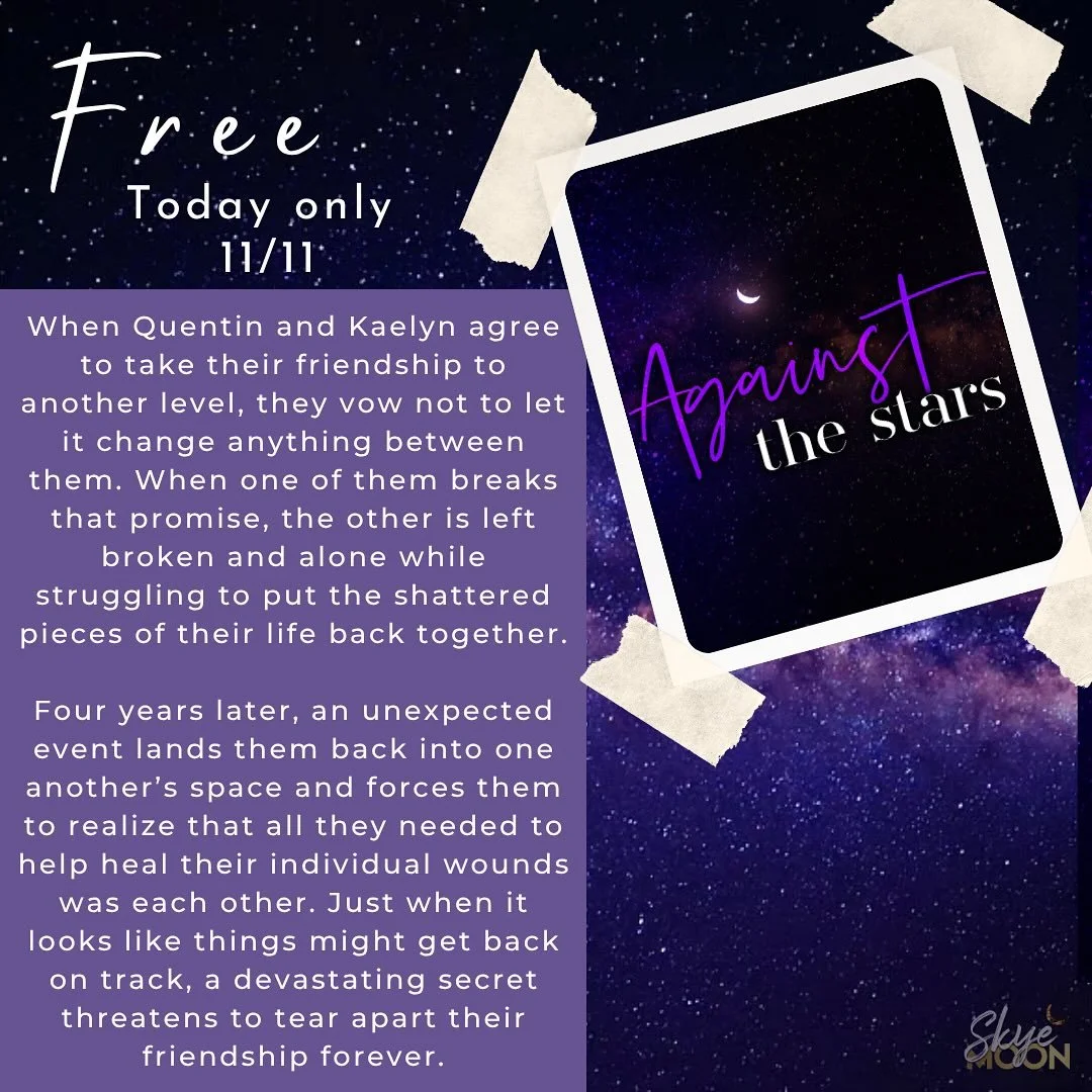 The Woodgate series kicks off with Quentin &amp; Kaelyn in Against the Stars. Best friends decided to take things to another level and it IMMEDIATELY gets messy.

If you love sports romance with a touch of drama, make this FREE novel your next read.
