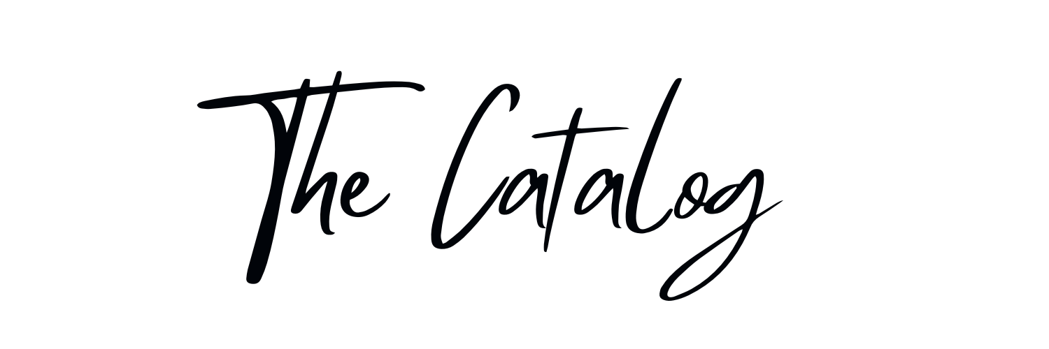 The logo of the television series 'The Catalog' with black stylized text on a transparent background.