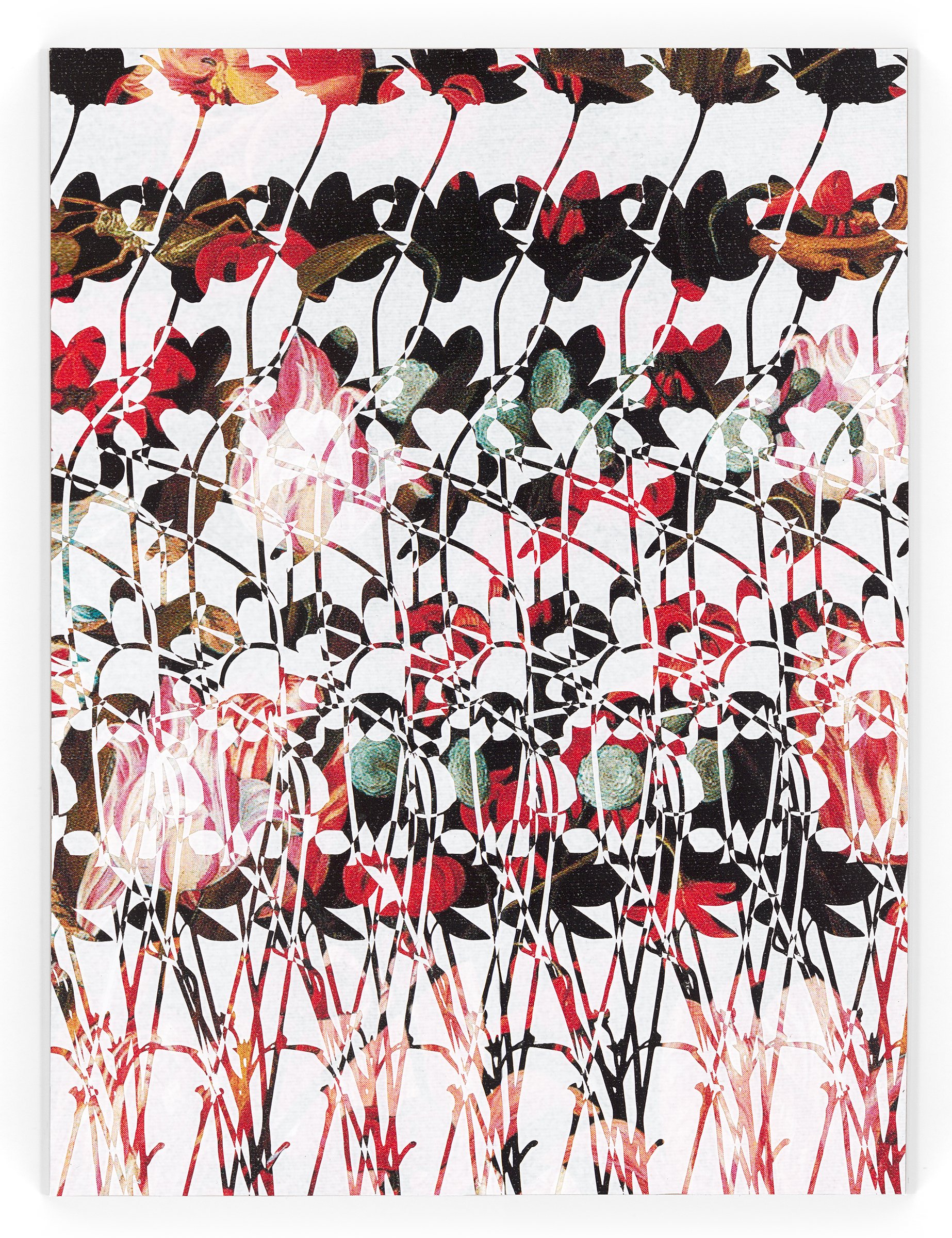 Botanical Screen 7, 2023 Acrylic and archival inkjet on canvas mounted to panel, 12 x 9 x 1 1/2 inches
