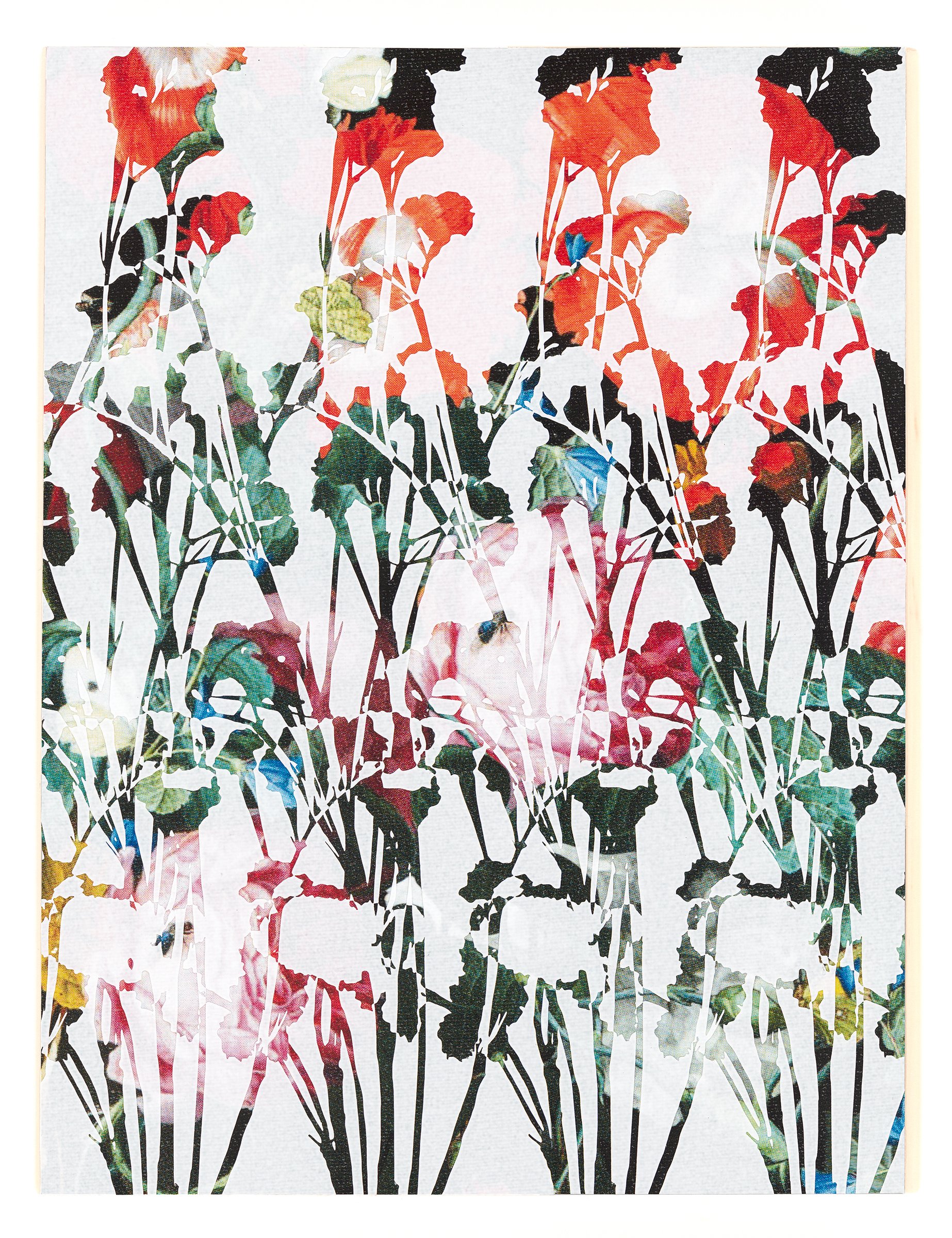 Botanical Screen 4, 2023 Acrylic and archival inkjet on canvas mounted to panel, 12 x 9 x 1 1/2 inches