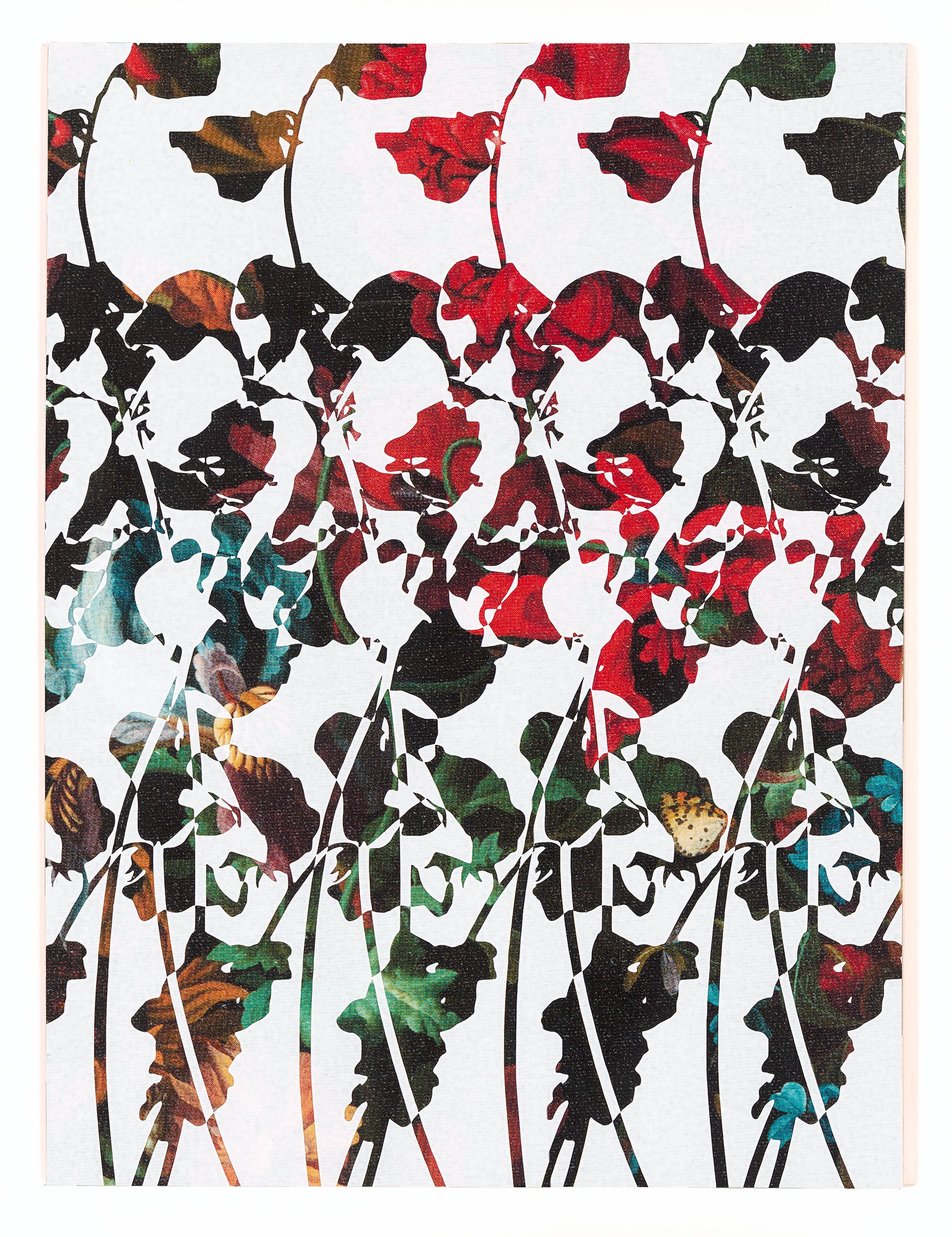 Botanical Screen 1, 2023 Acrylic and archival inkjet on canvas mounted to panel, 12 x 9 x 1 1/2 inches