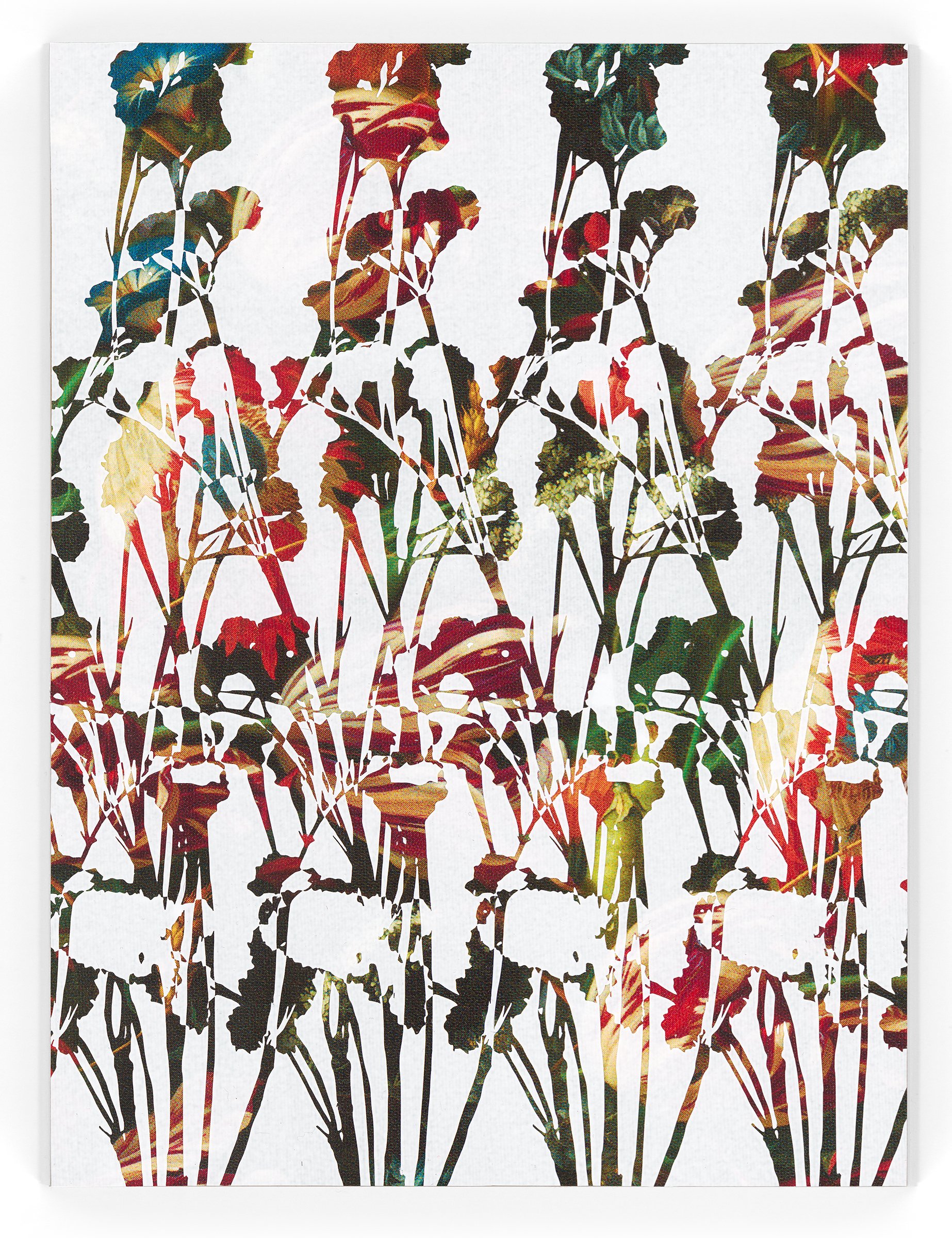 Botanical Screen 9, 2023 Acrylic and archival inkjet on canvas mounted to panel, 12 x 9 x 1 1/2 inches