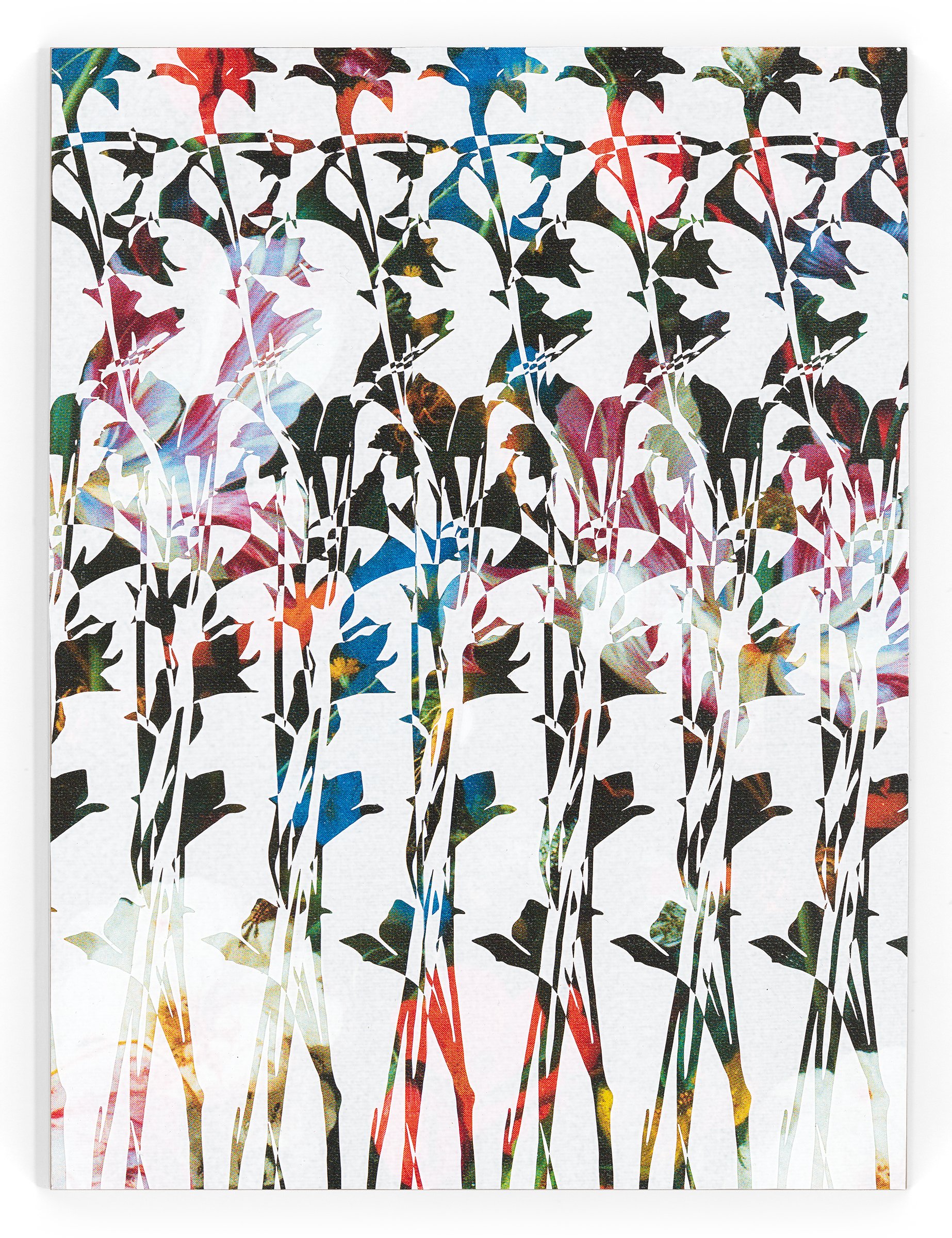 Botanical Screen 10, 2023 Acrylic and archival inkjet on canvas mounted to panel, 12 x 9 x 1 1/2 inches