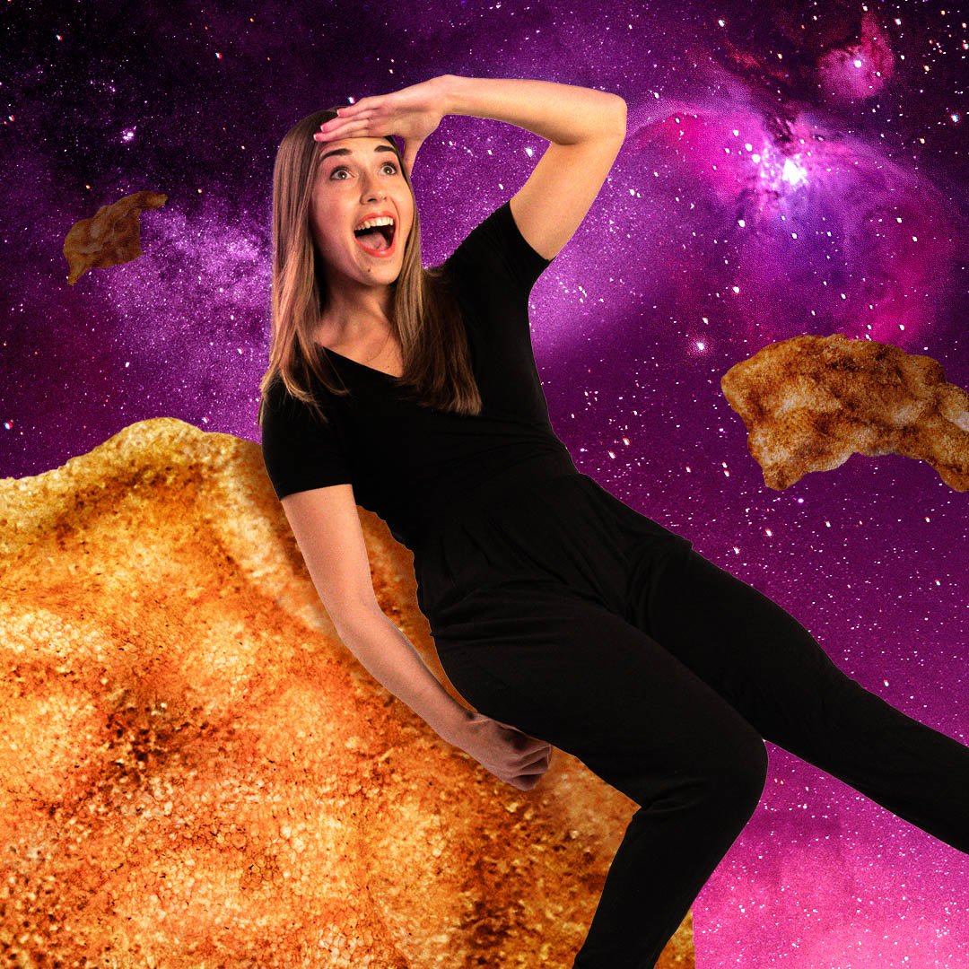 This SNACKLINS space-chip will take you on a trip to out of this world flavor �👾
