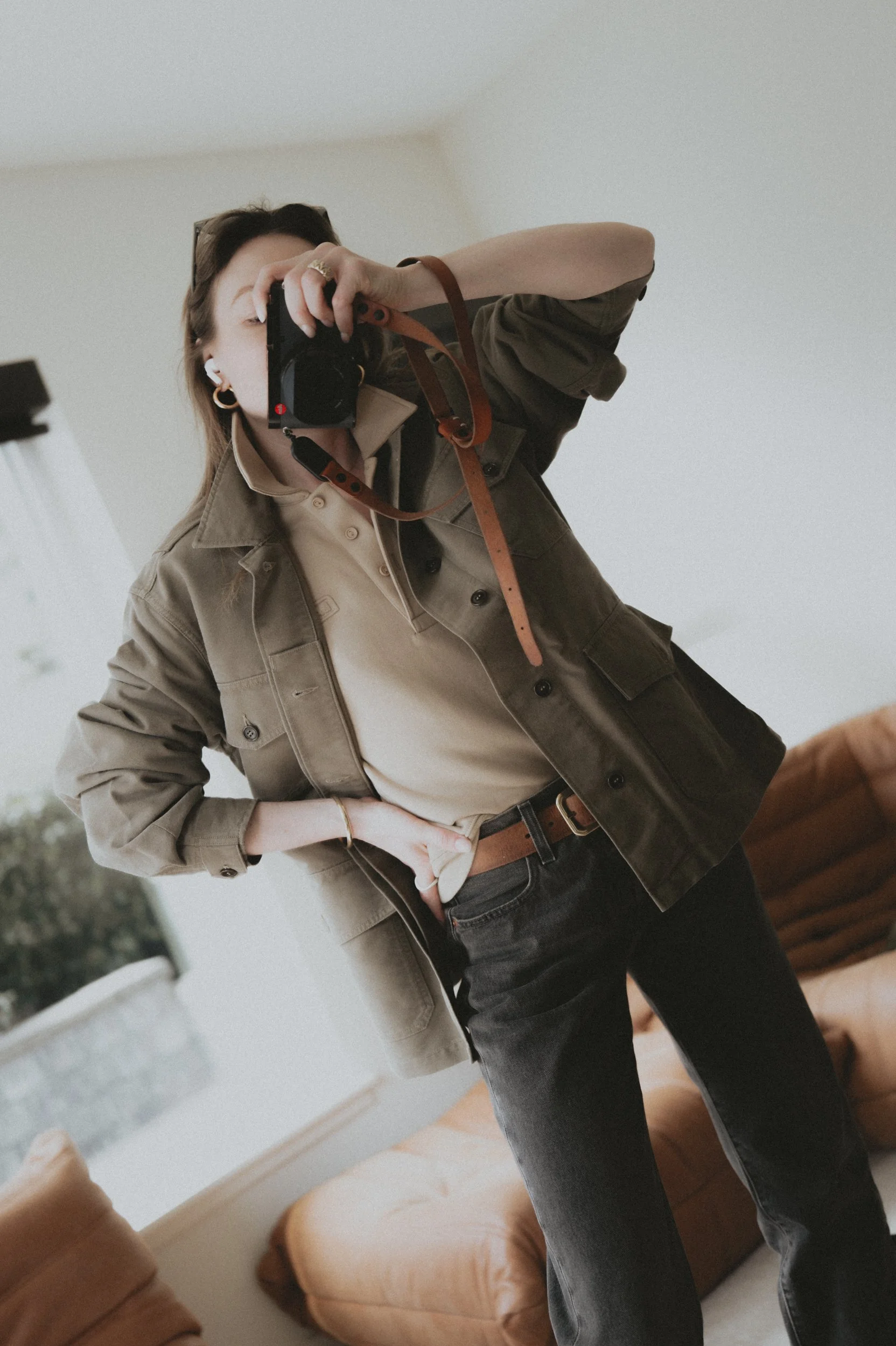  Buck Mason utility jacket Lacoste polo shirt Levi’s 501 jeans  