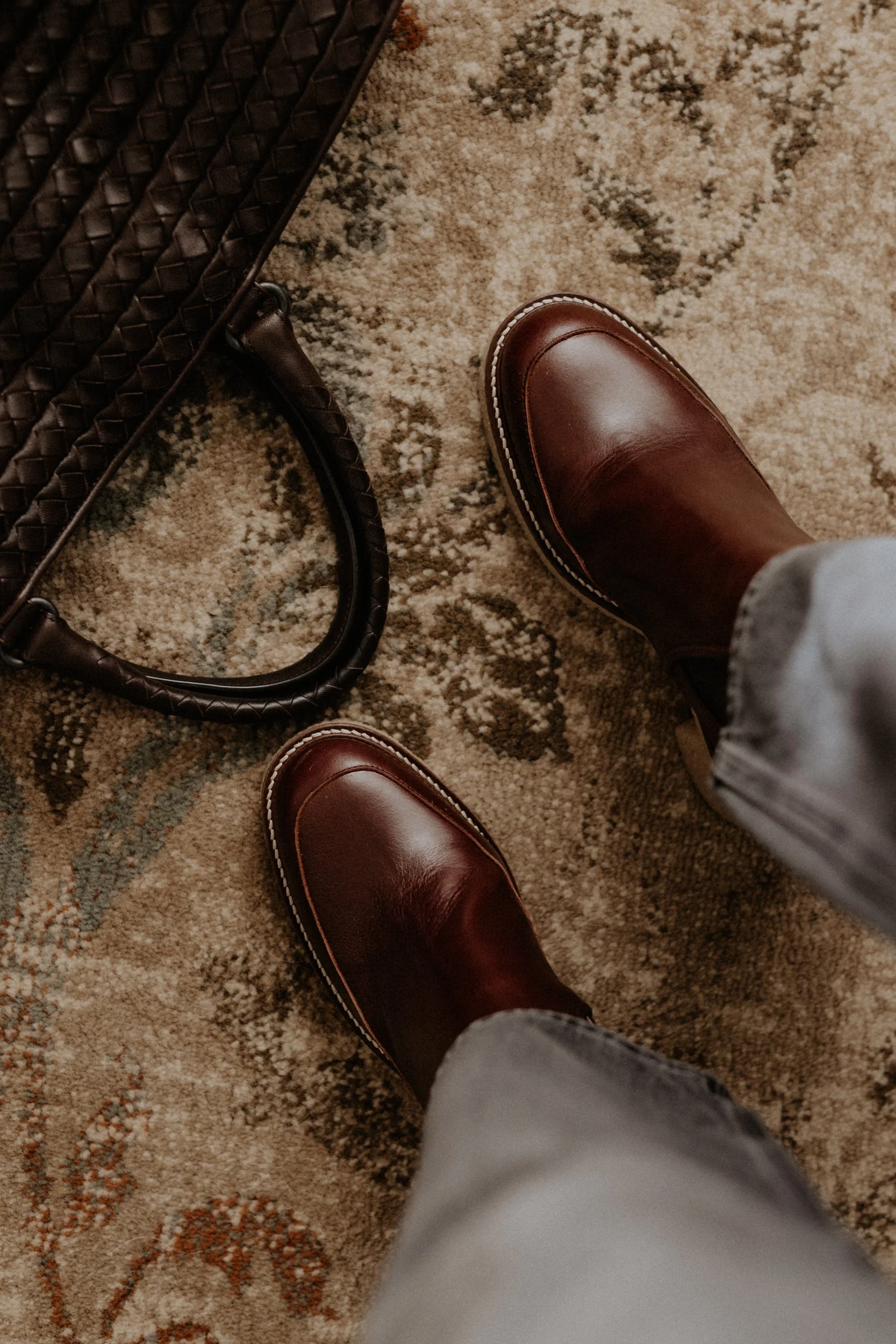 Sezane Marika boots burgundy boots chunky heel boots crepe tred boots sezane shoes