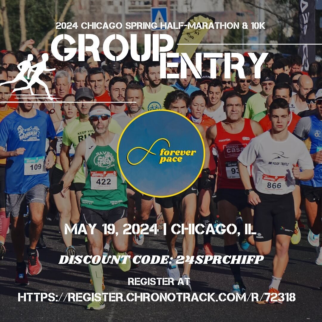 We&rsquo;ve got our group entry discount code for the upcoming Chicago Spring Half Marathon &amp; 10k! The race is Sunday, May 19th and all through the heart of downtown Chicago.

Registration instructions and our discount code is on the second slide