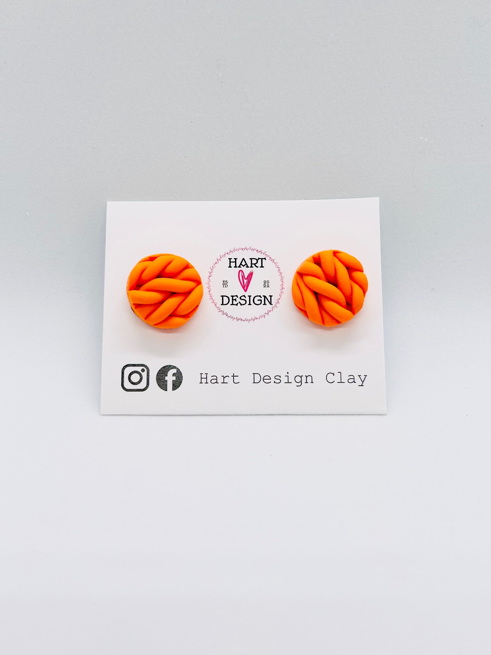Orange mini knit stud