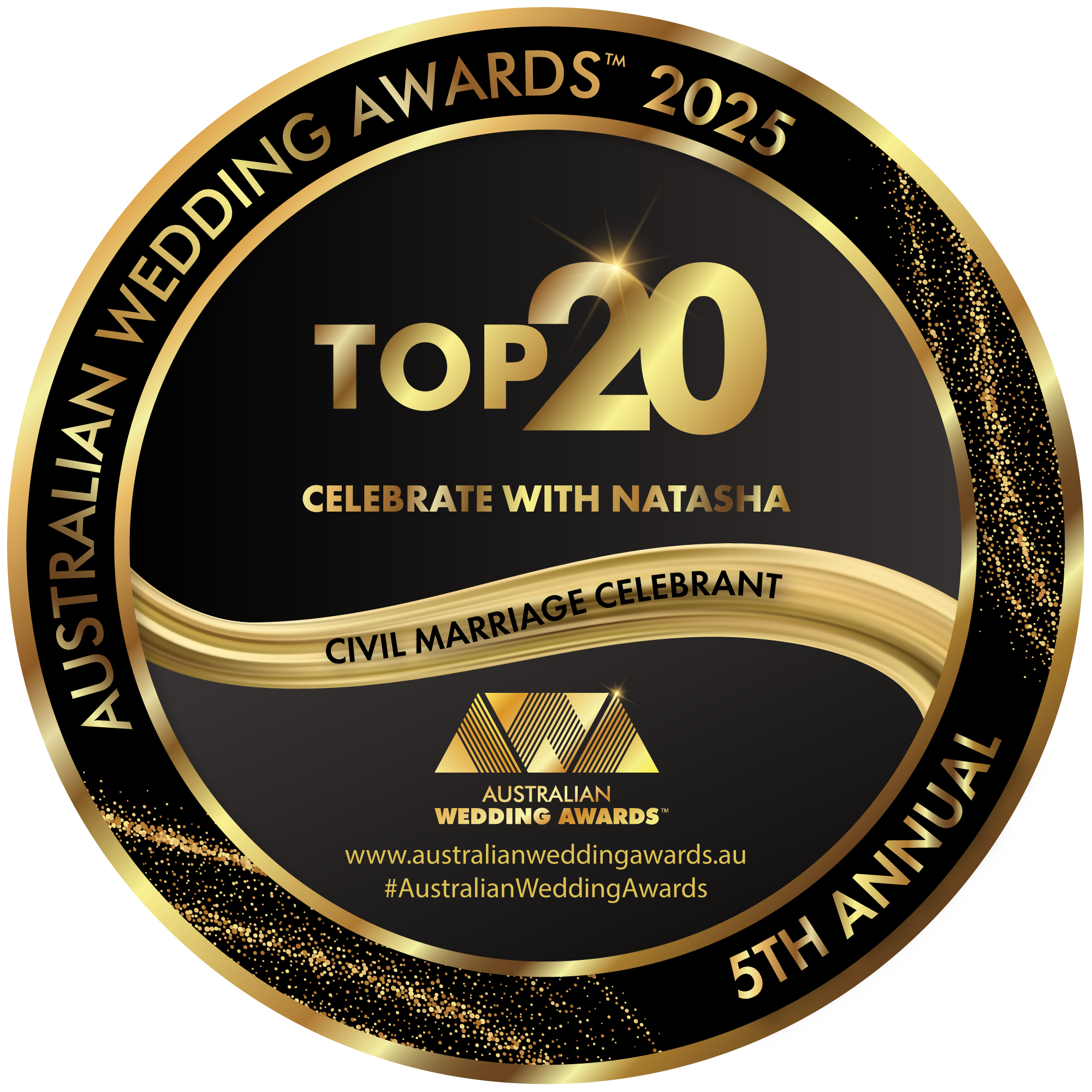 Awarded Australian Wedding Industry Awards Top 20 Celebrants in Australia in 2025