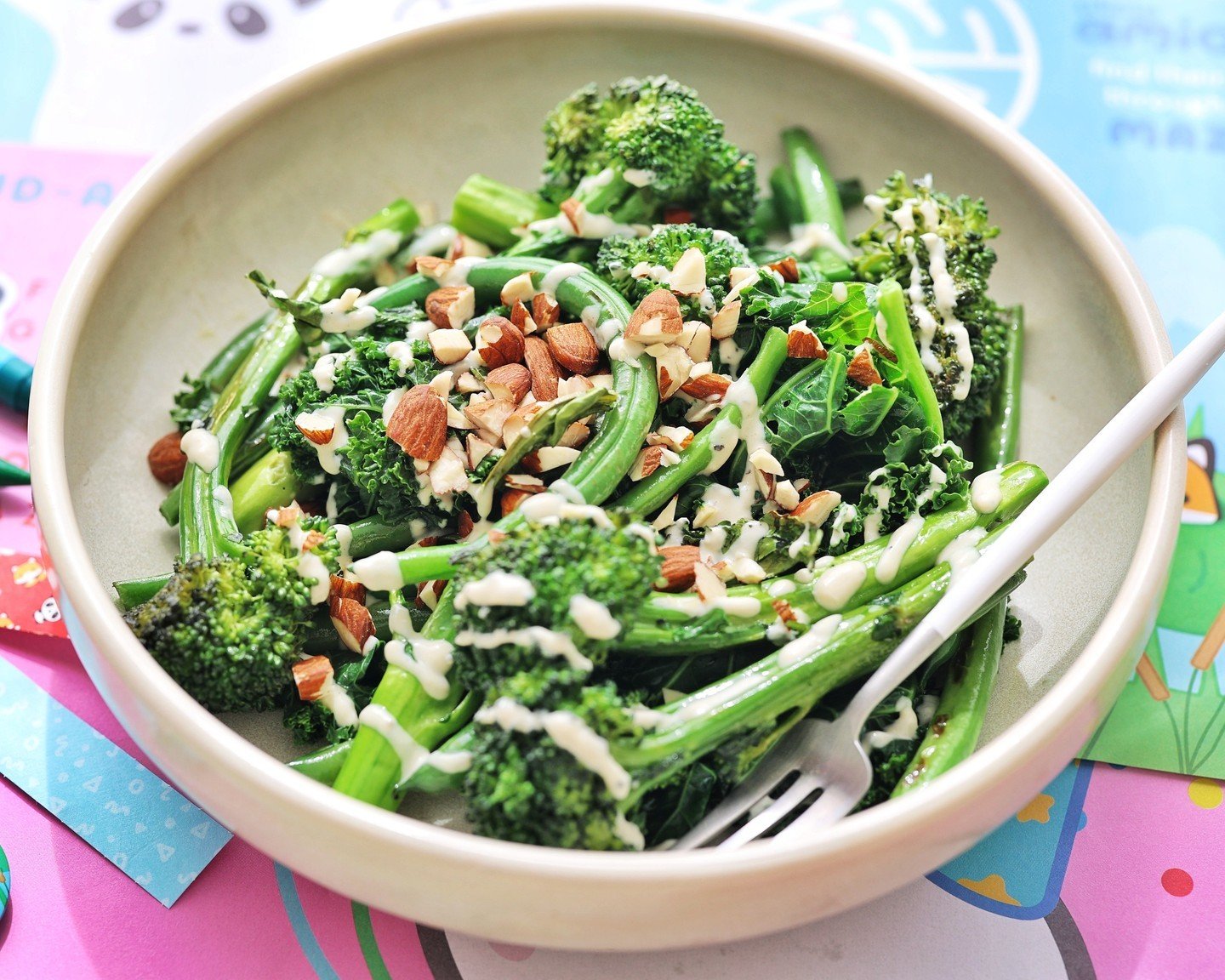 Broccoli just got a whole lot cooler! 🥦😎 

Introducing our Charred Broccolini dish - it's like a superhero for your taste buds!
With a team of green beans and kale, and a special sauce (tahini dressing), this veggie squad is here to save the day!
A