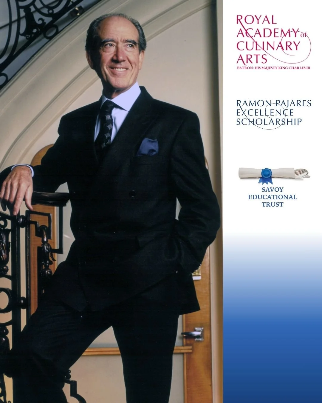 Following the success of the inaugural Ramon Pajares Excellence Scholarship, The Royal Academy of Culinary Arts and @thesavoyeducationaltrust have joined forces once again to launch the scholarship for 2026!

Funded by The Savoy Educational Trust and