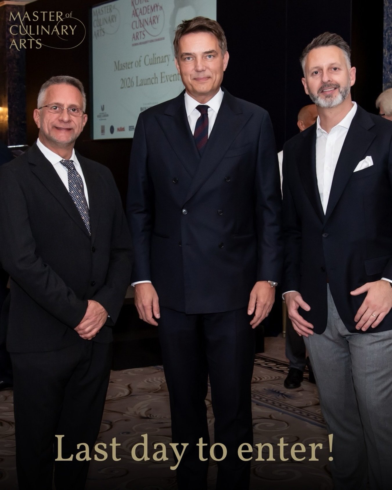 A reminder that today is the last day to submit your entry for the Master of Culinary Arts 2026! 🌟

In association with our official Champagne partner @champagne_bollinger, our Headline Education Sponsor the @uniwestlondon and our Headline Equipment