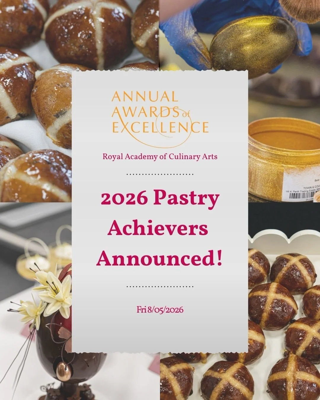 Introducing our 2026 Annual Awards of Excellence Pastry Achievers!

🌟 Charlotte Vicars, Pastry Chef de Partie, Rhubarb Hospitality Group funded by UWL
🌟 Jack Kirby, Junior Pastry Sous Chef, Heckfield Place
🌟 Andreya Lukic, Chocolaterie Chef de Par
