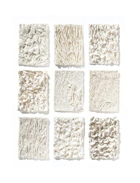 ALEX BRAY, landscape and memory: coast, porcelain, glaze, lustre, 70 cm x 50 cm