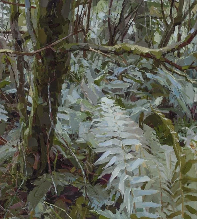MARY TONKIN, Where ferns frolic, Kalorama, oil on linen, 69 cm x 62 cm