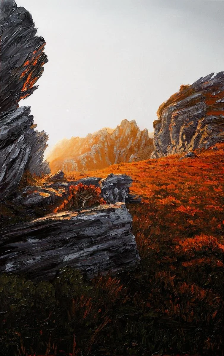 Harrison Bowe, A Humbling Insignificance, oil and beeswax on linen, 155 x 99 cm