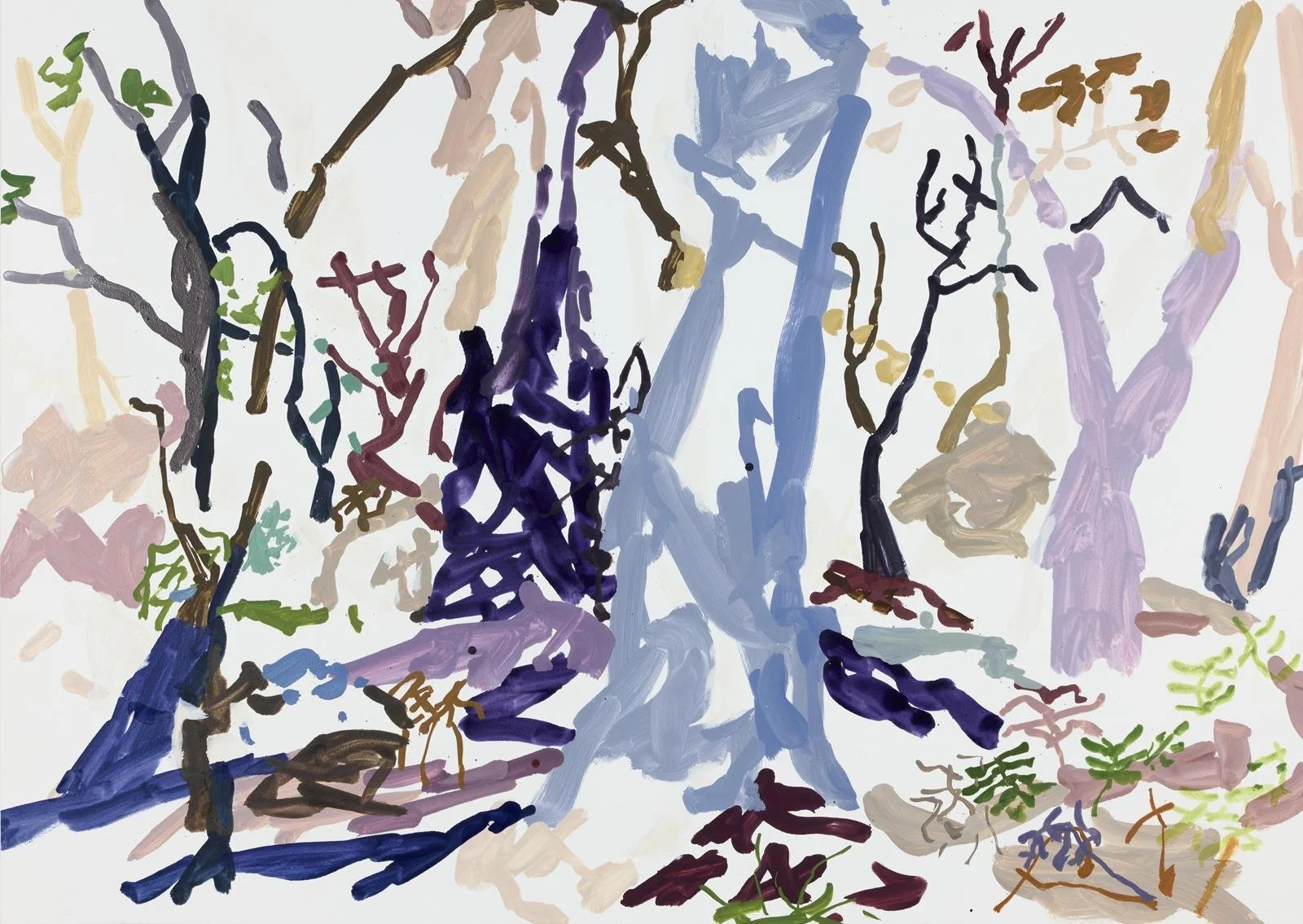 Bronte Leighton-Dore, The treetops rustle; it is carried down the escarpment and dissipates in the lower fields, oil on board, 100 × 140 cm