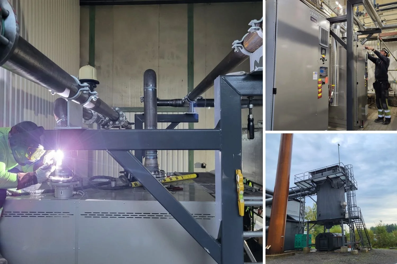 Sähkökattiloiden asennus ja modernisoitu savukaasun puhdistuslaitteisto