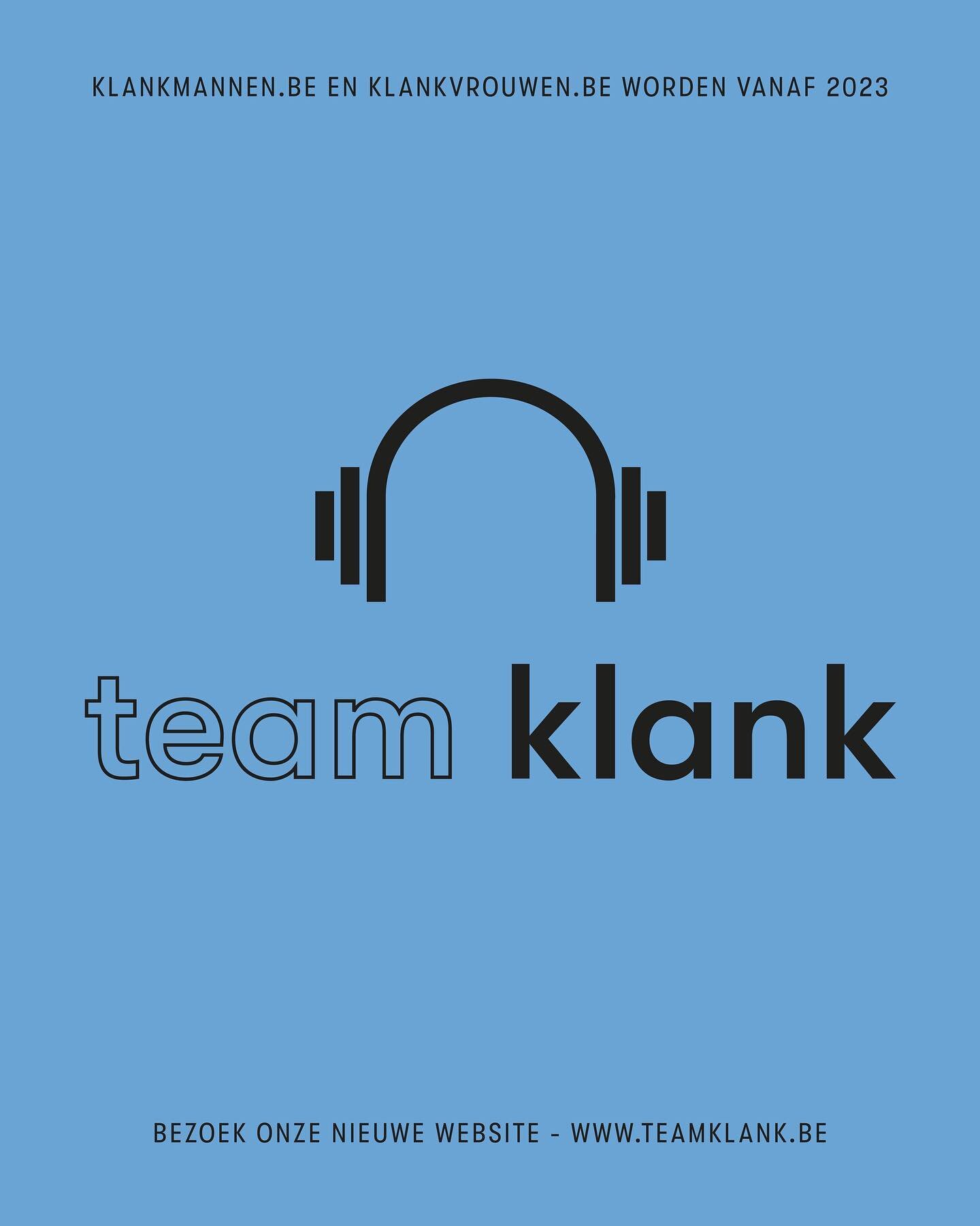 Klankmannen.be krijgt een nieuw jasje: TeamKlank. 🥳 Voor onze planning en boeking kan je nog steeds terecht bij Stefanie via het telefoonnummer en e-mailadres in de bio, of op onze gloednieuwe website www.teamklank.be #teamklank #klankmannen #klankv