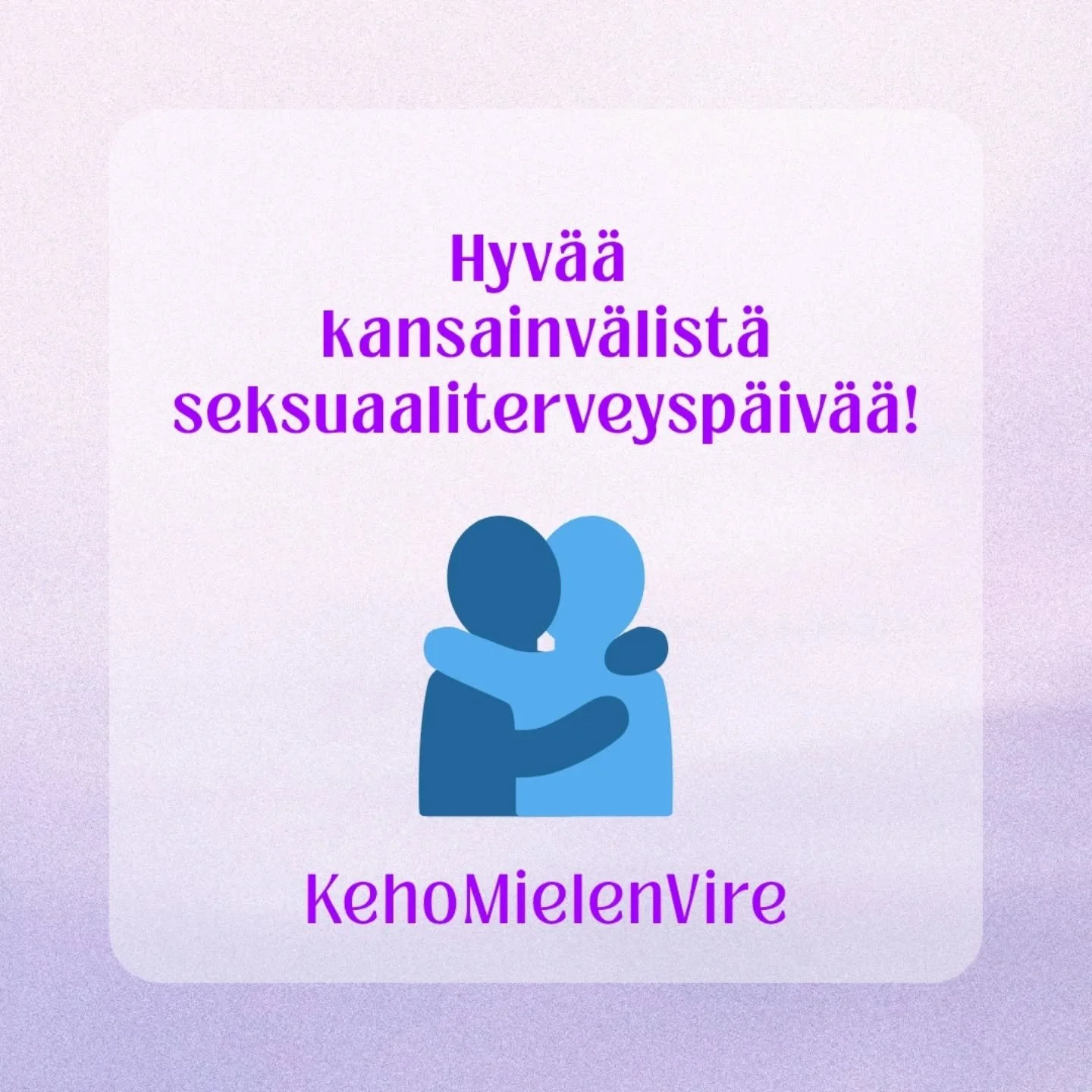 Kansainv&auml;list&auml; seksuaaliterveysp&auml;iv&auml;&auml; vietet&auml;&auml;n vuosittain 4.9. 🫶

P&auml;iv&auml;n tarkoituksena on lis&auml;t&auml; tietoisuutta seksuaaliterveydest&auml;, seksuaalioikeuksista ja nautinnosta, ja se on World Asso