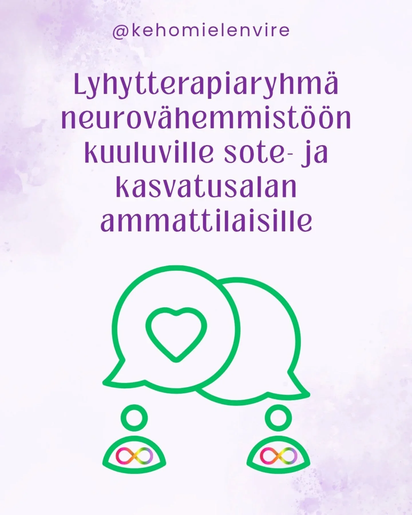 ✨️ Voimavarakeskeinen lyhytterapiaryhm&auml; sote- ja kasvatusalalla ty&ouml;skenteleville neuroep&auml;tyypillisille ammattilaisille ✨️ 

❔️Oletko sote- tai kasvatusalan ammattilainen (esim. sairaan-/l&auml;hihoitaja, fysio-/toimintaterapeutti, sosi