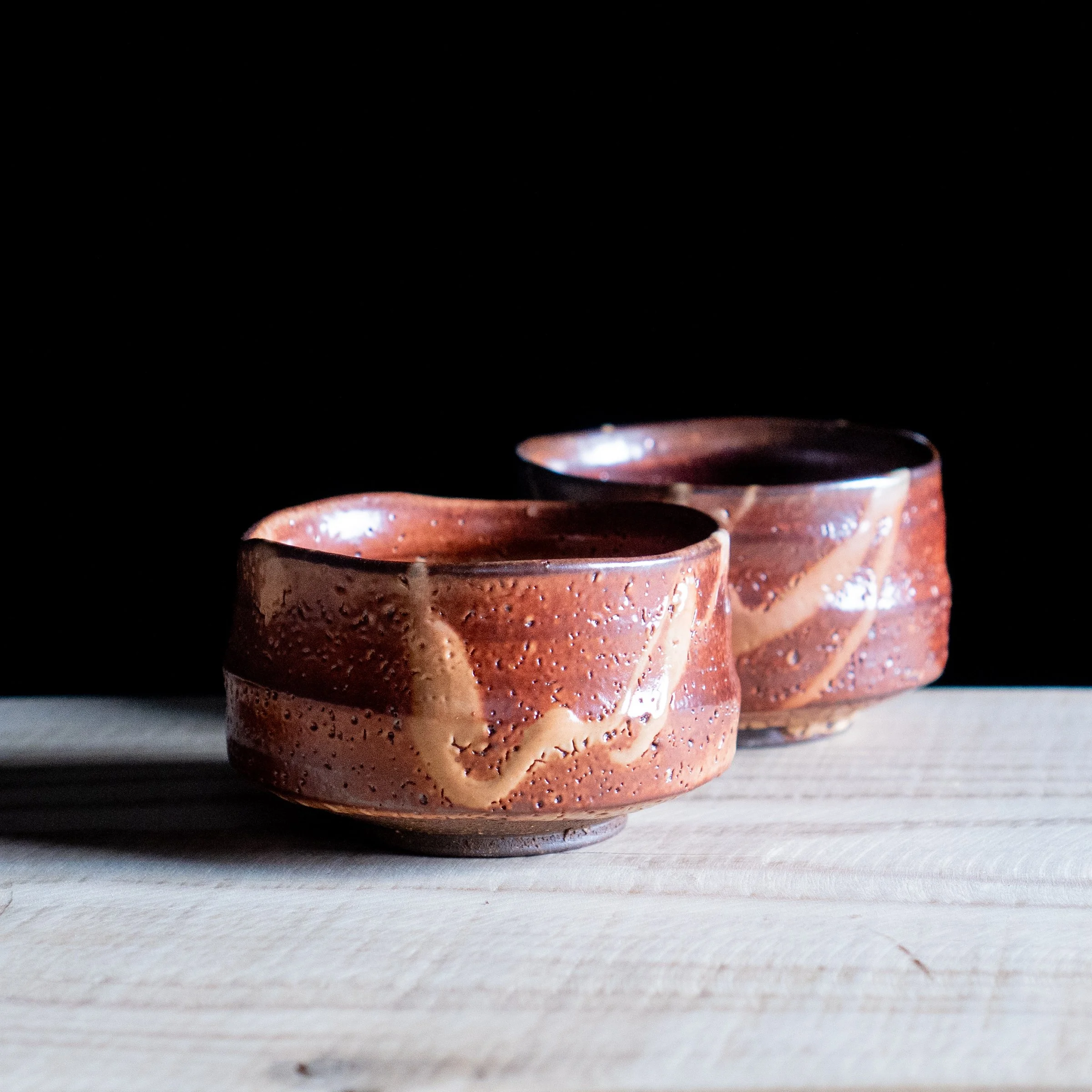 Sake Cup Set with Shino glaze