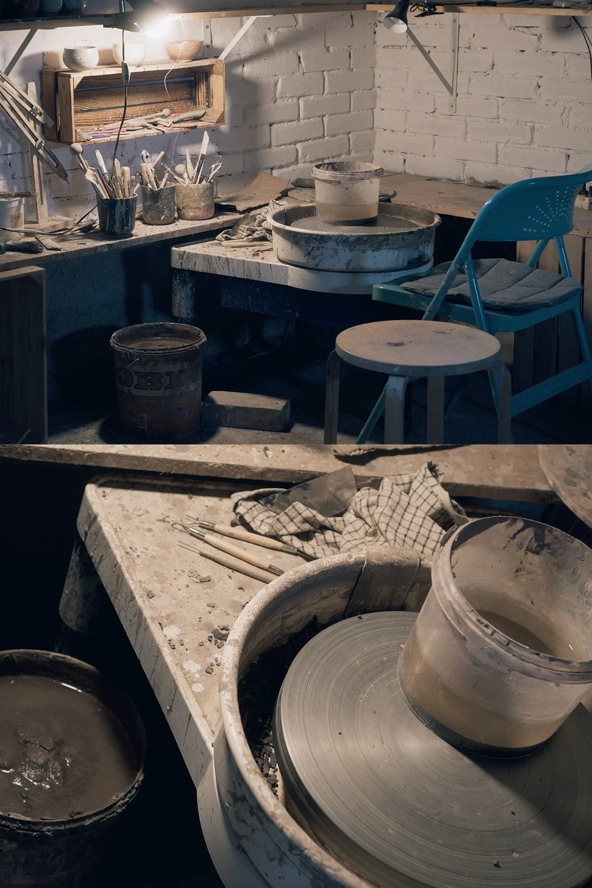 Quiet moments inside the pottery studio where handmade teaware and ceramic objects are created.