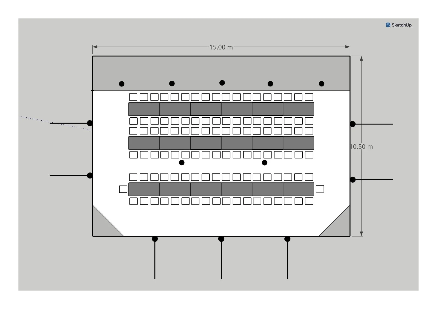 110 guests seated at trestle tables 